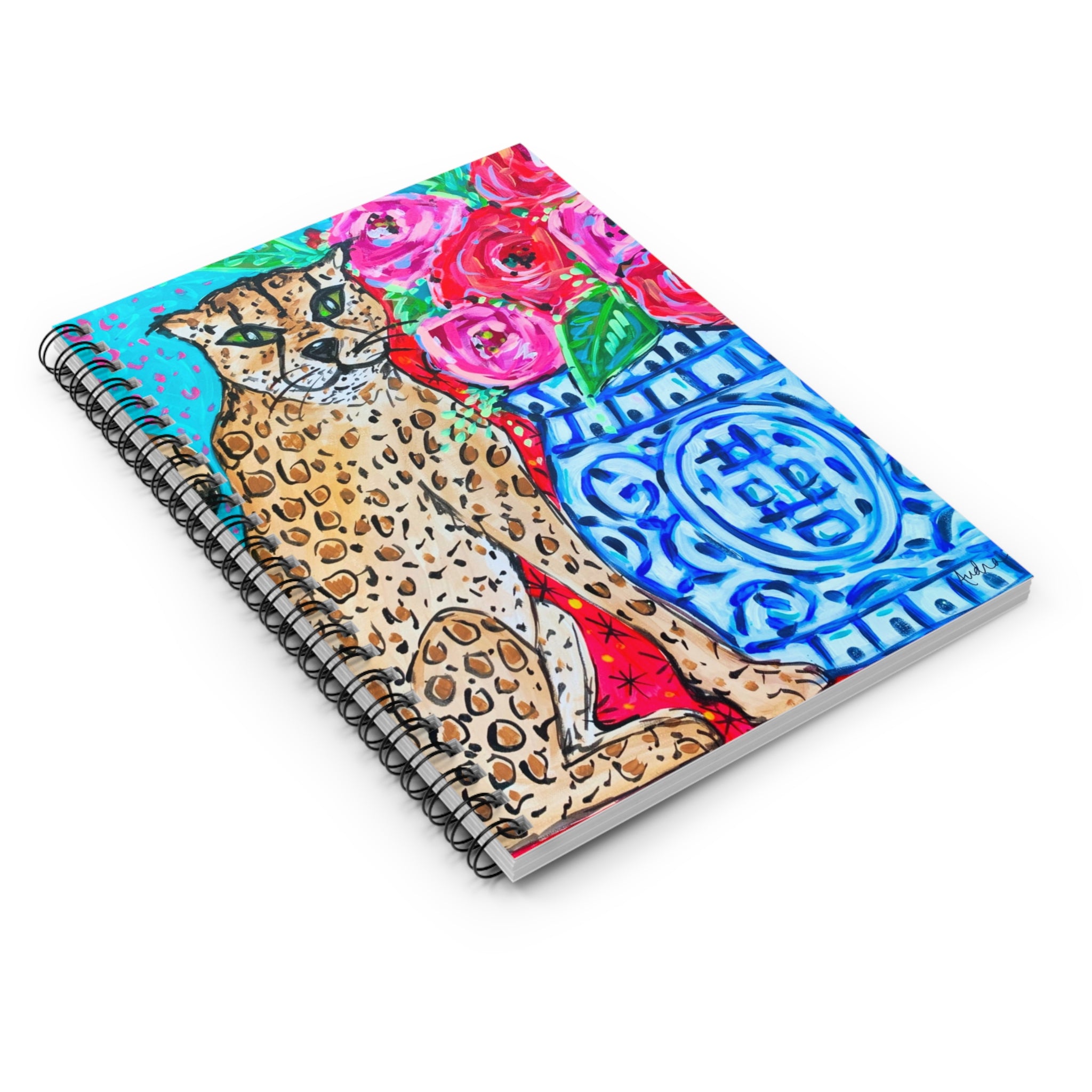 Leopard Ginger Jar Spiral Notebook - Ruled Line