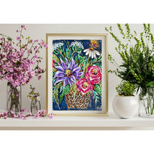 Load image into Gallery viewer, Leopard Floral Vase with Butterfly Reproduction Print