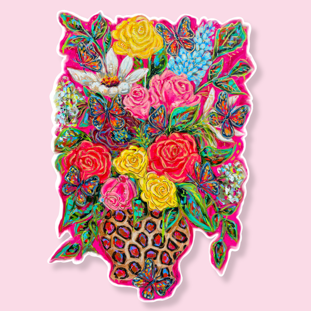 Butterfly Floral Bouquet Sticker