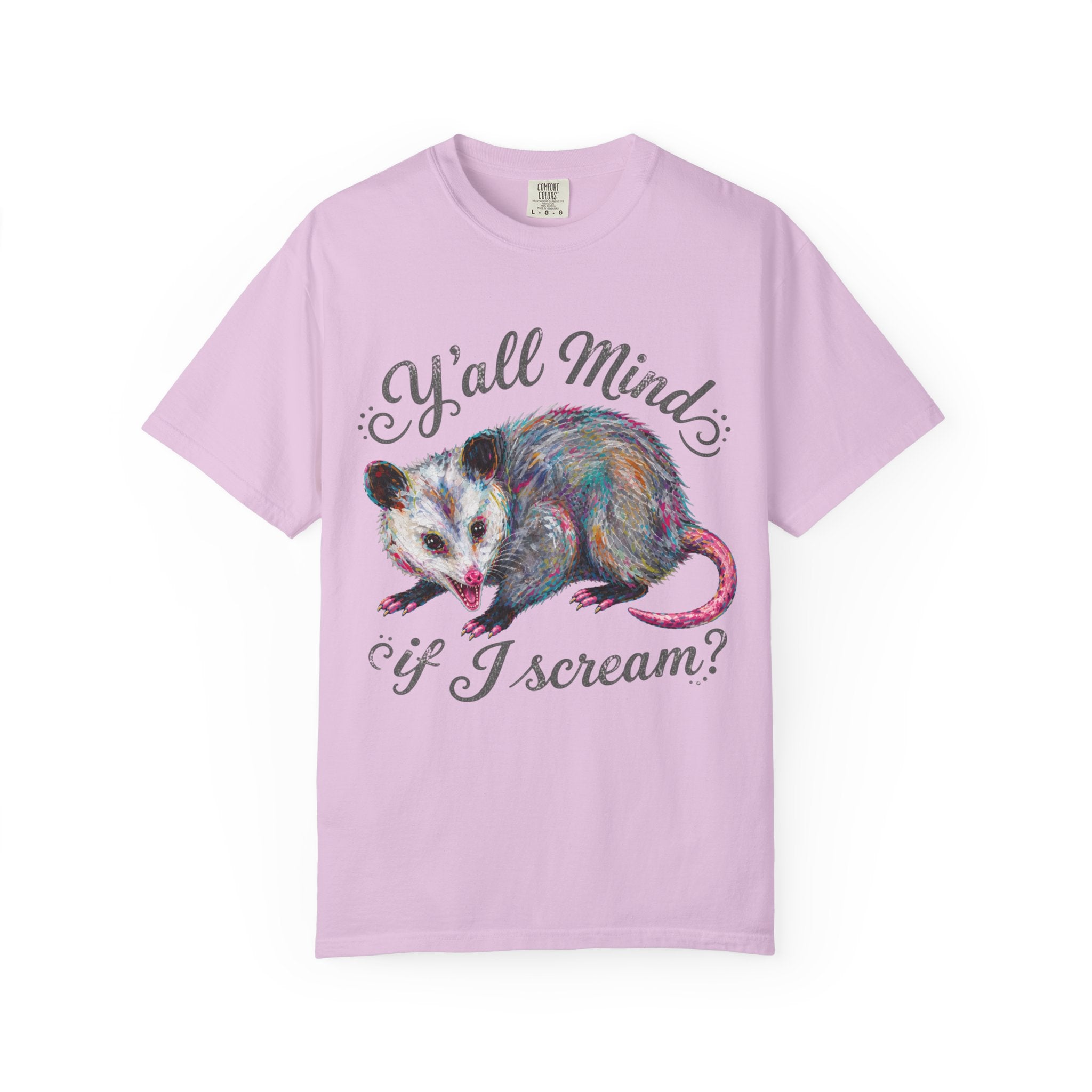 Y'all Mind If I Scream Club T-Shirt | Colorful Funny Possum Graphic Tee