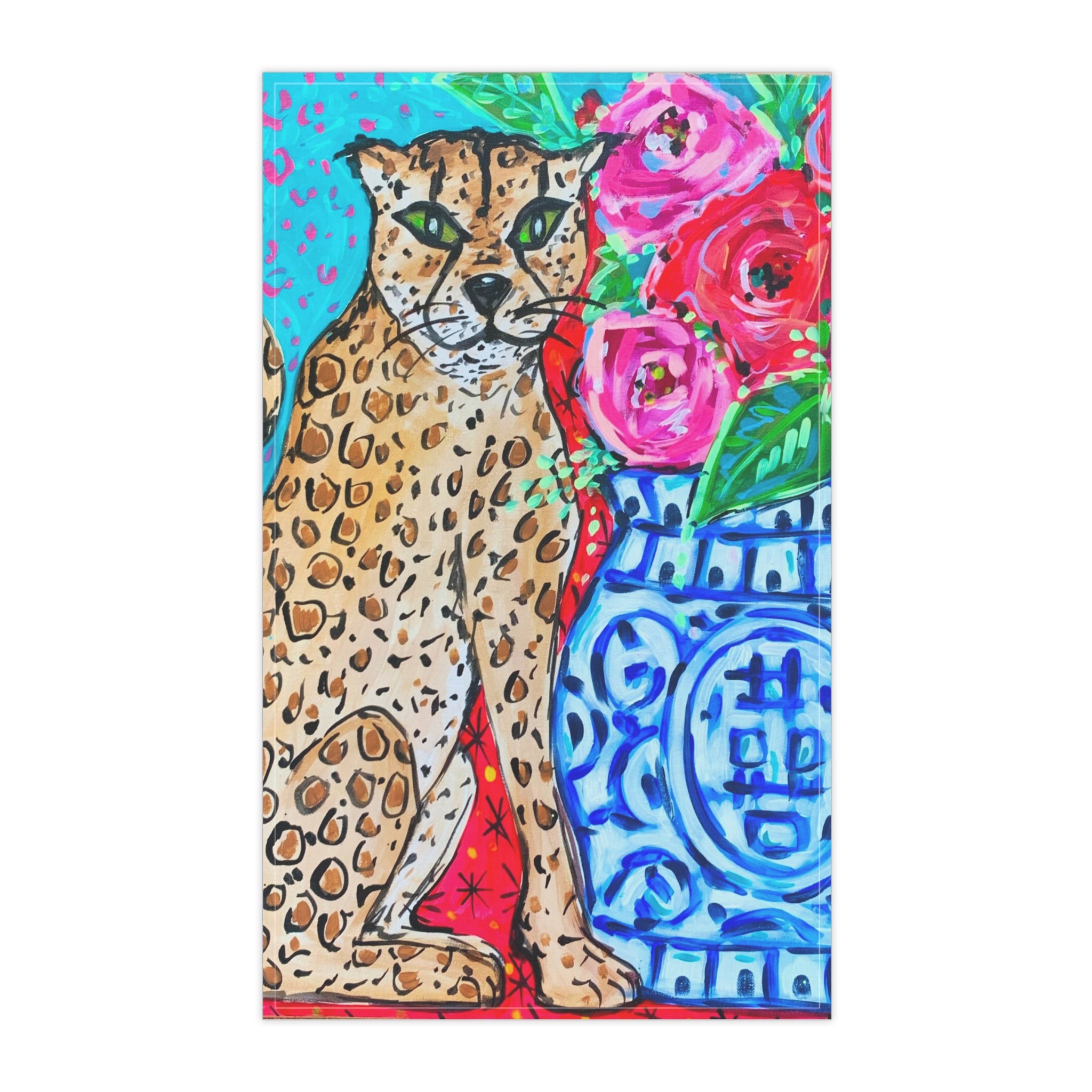 Leopard and Ginger Jar Tea Towel