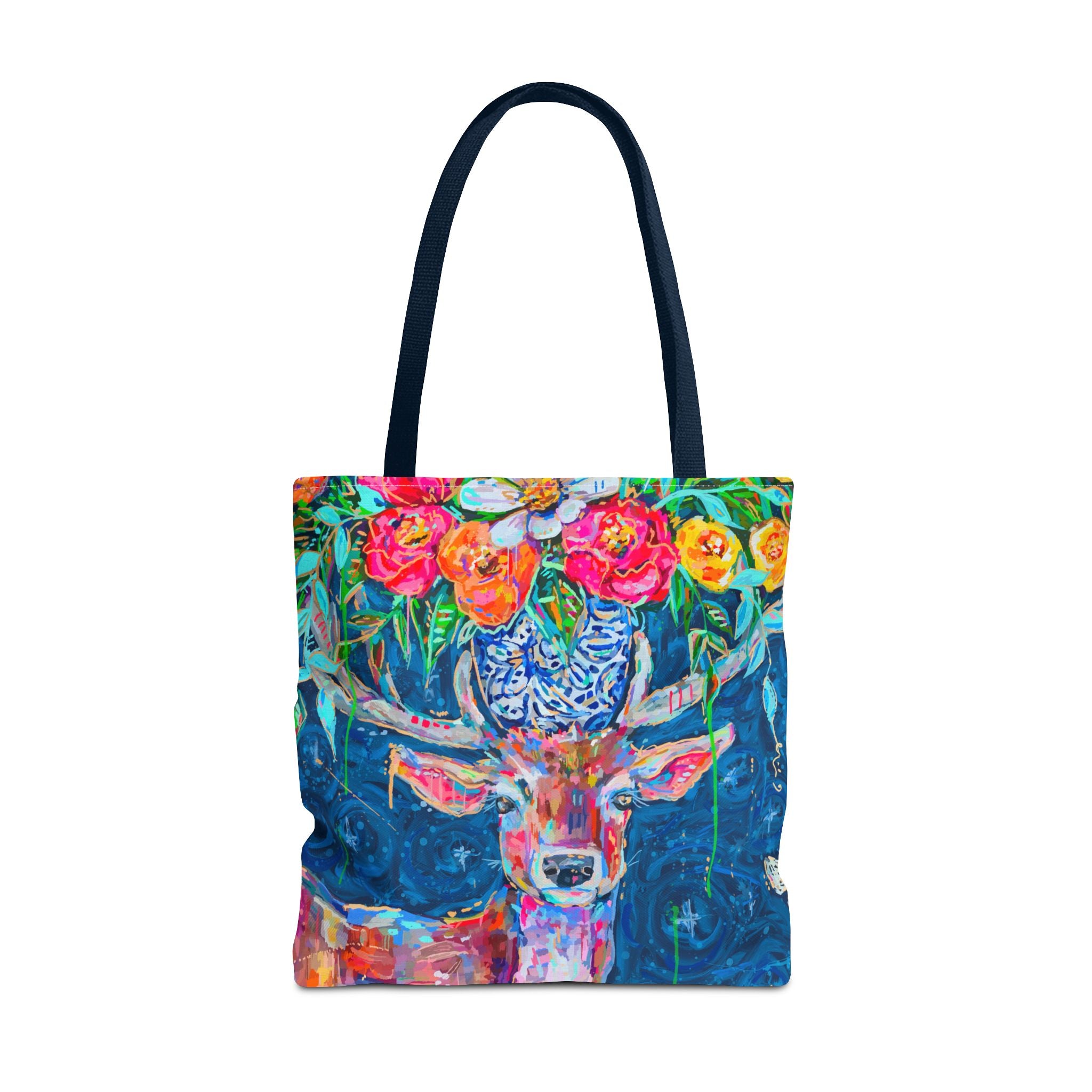 Deer and Bouquet Tote Bag