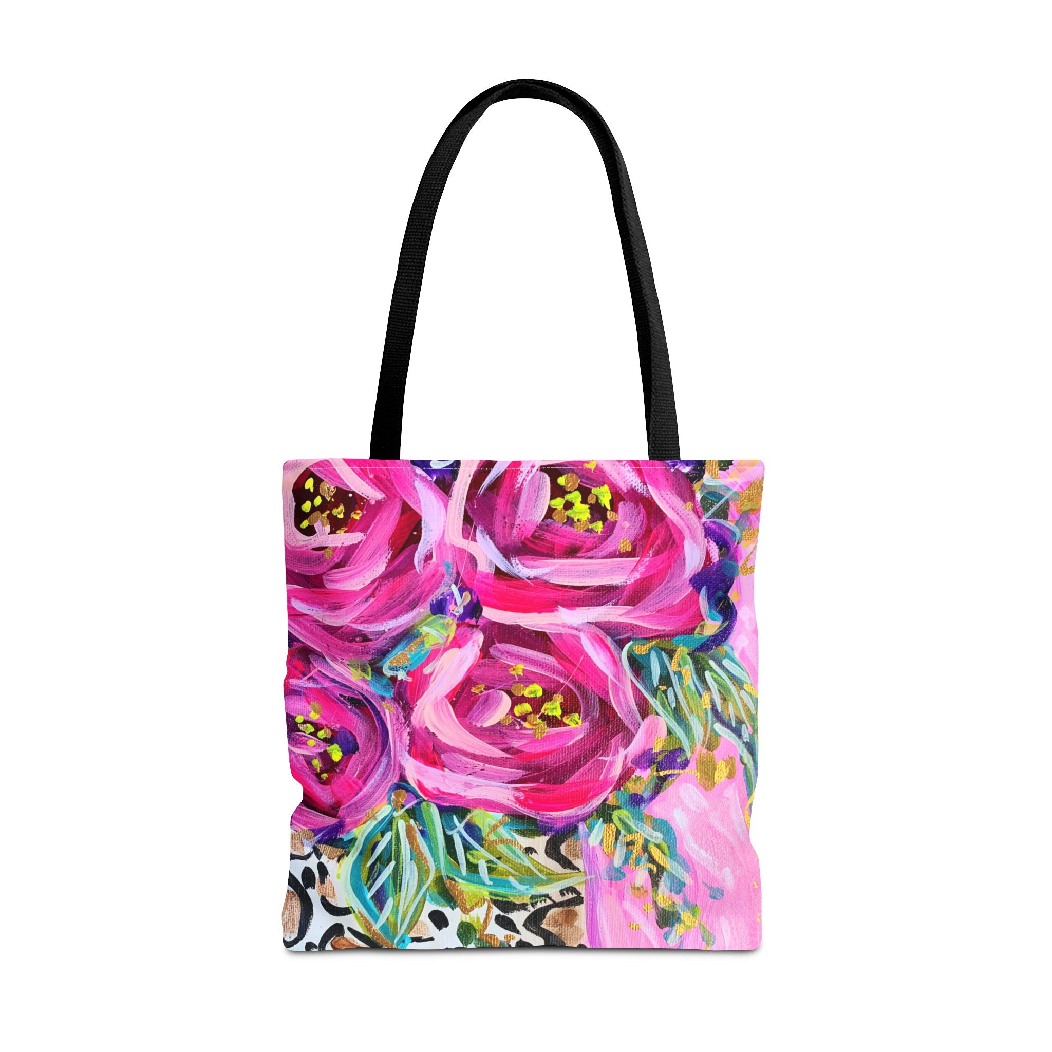 Roses Leopard Vase Tote Bag