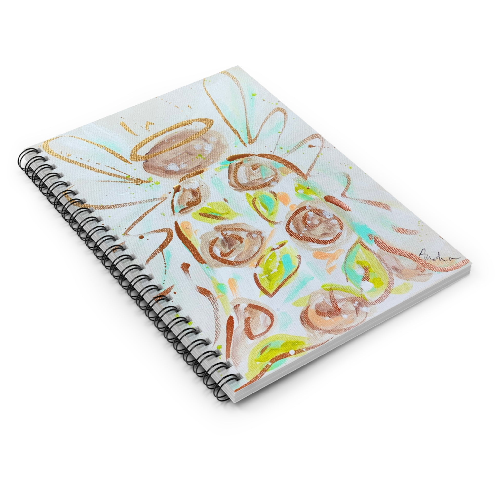 White Rose Angel Spiral Notebook - Ruled Line