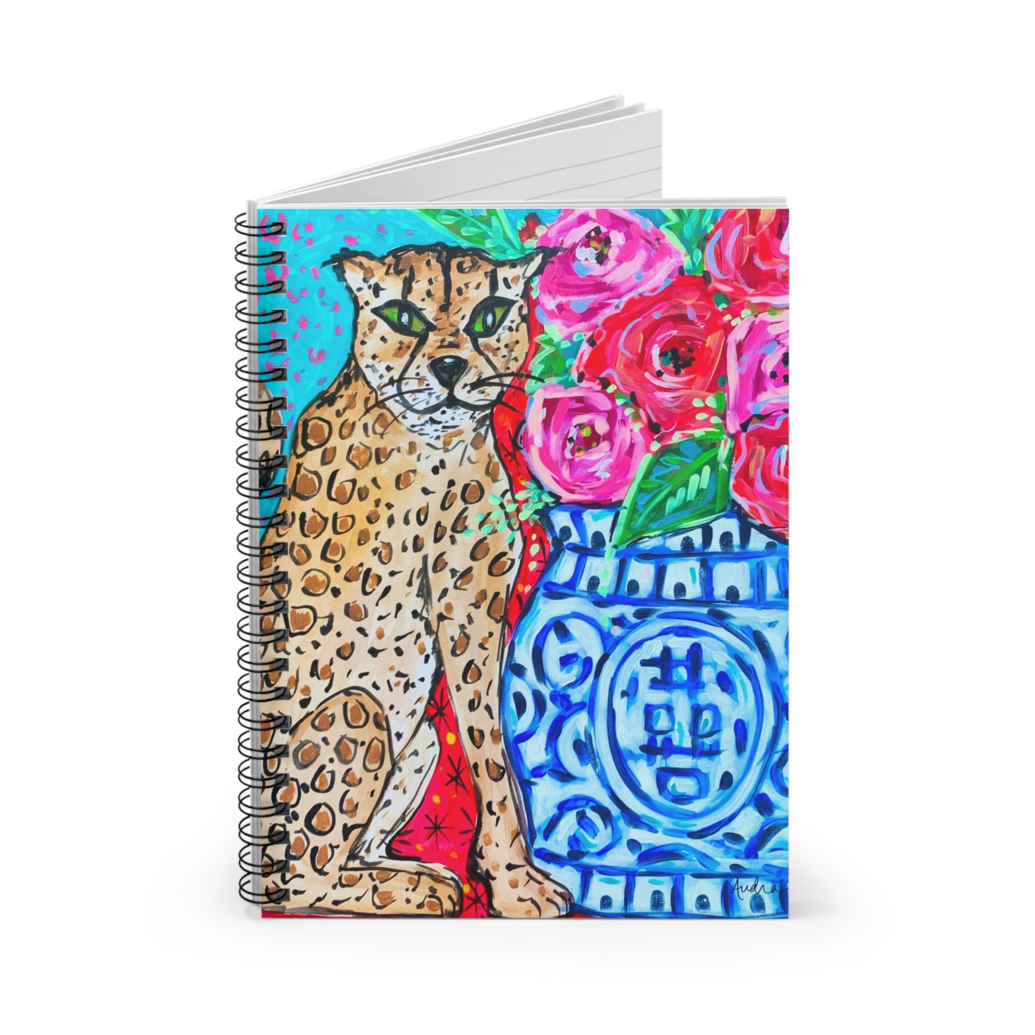 Leopard Ginger Jar Spiral Notebook - Ruled Line