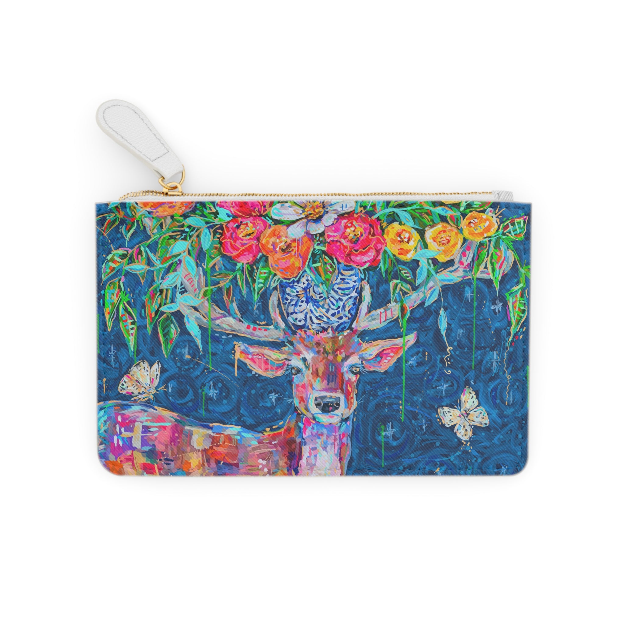 Deer and Bouquet Mini Clutch Bag