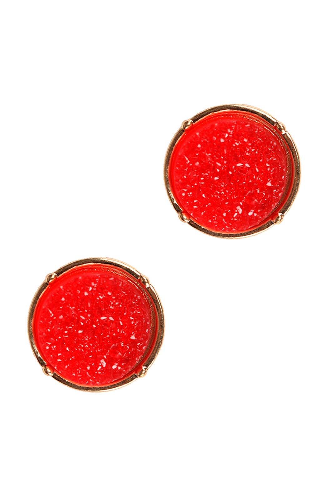 FE1921 - DRUZY ROUND POST EARRINGS: TEAL