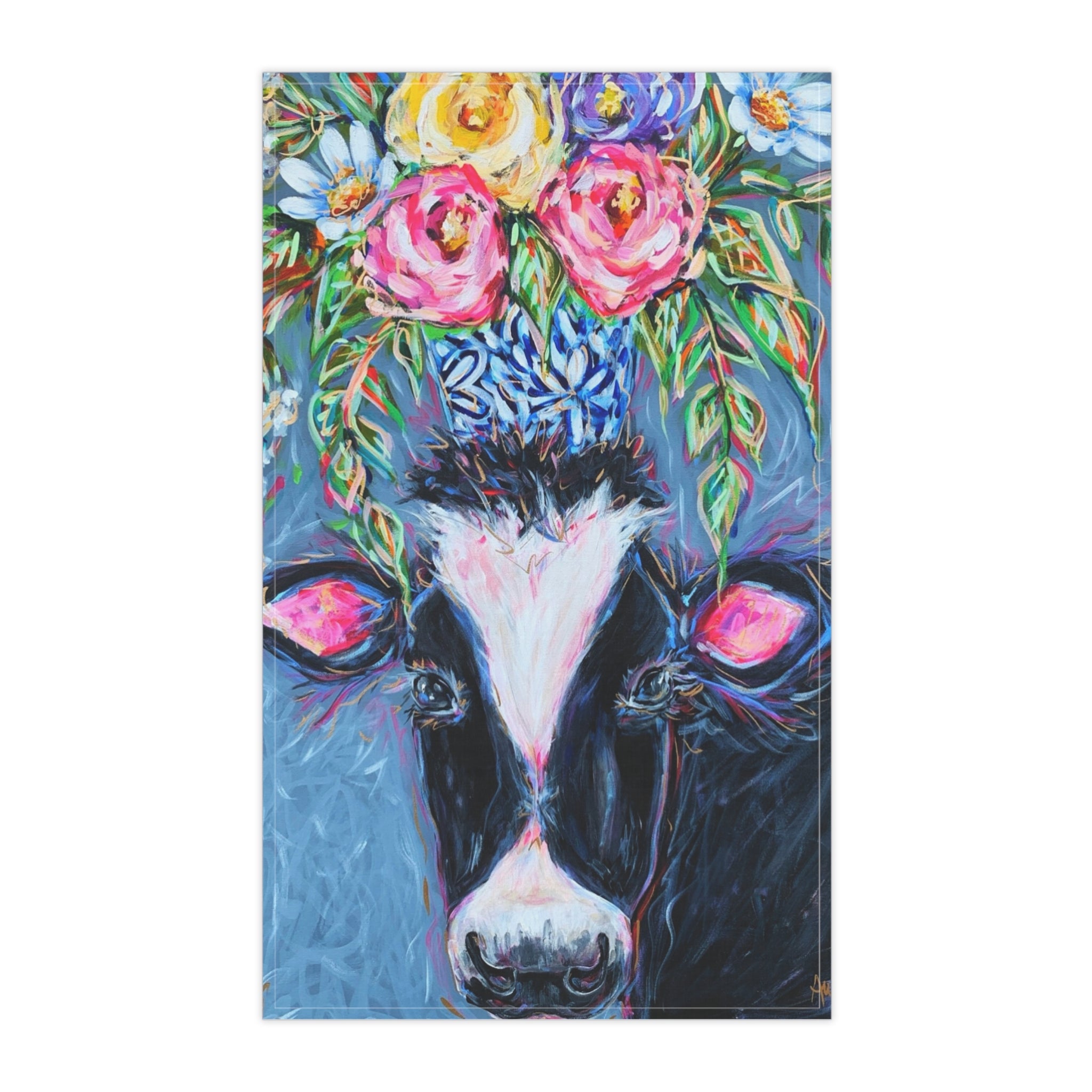 Black Cow Tea Towel