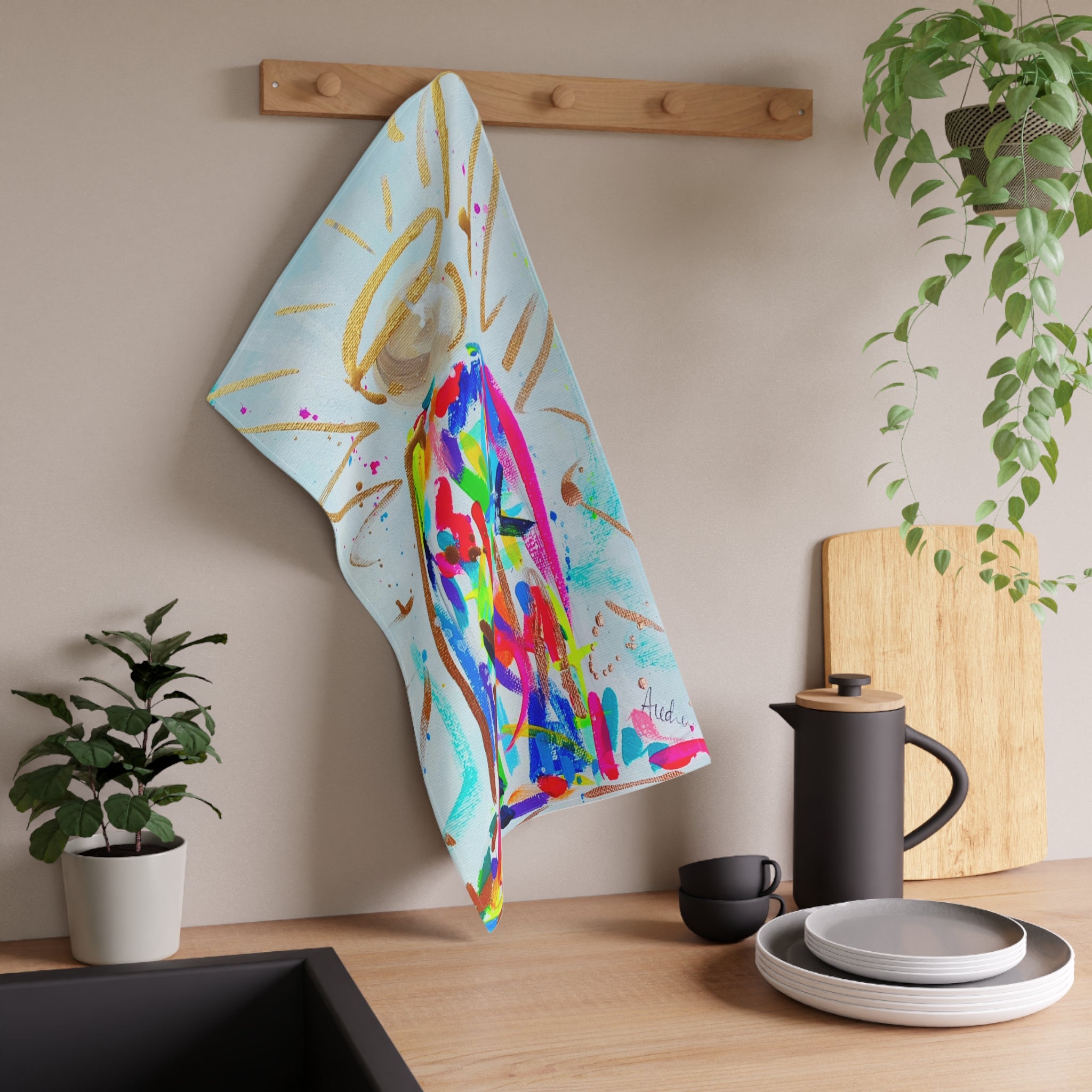 Abstract Angel Tea Towel