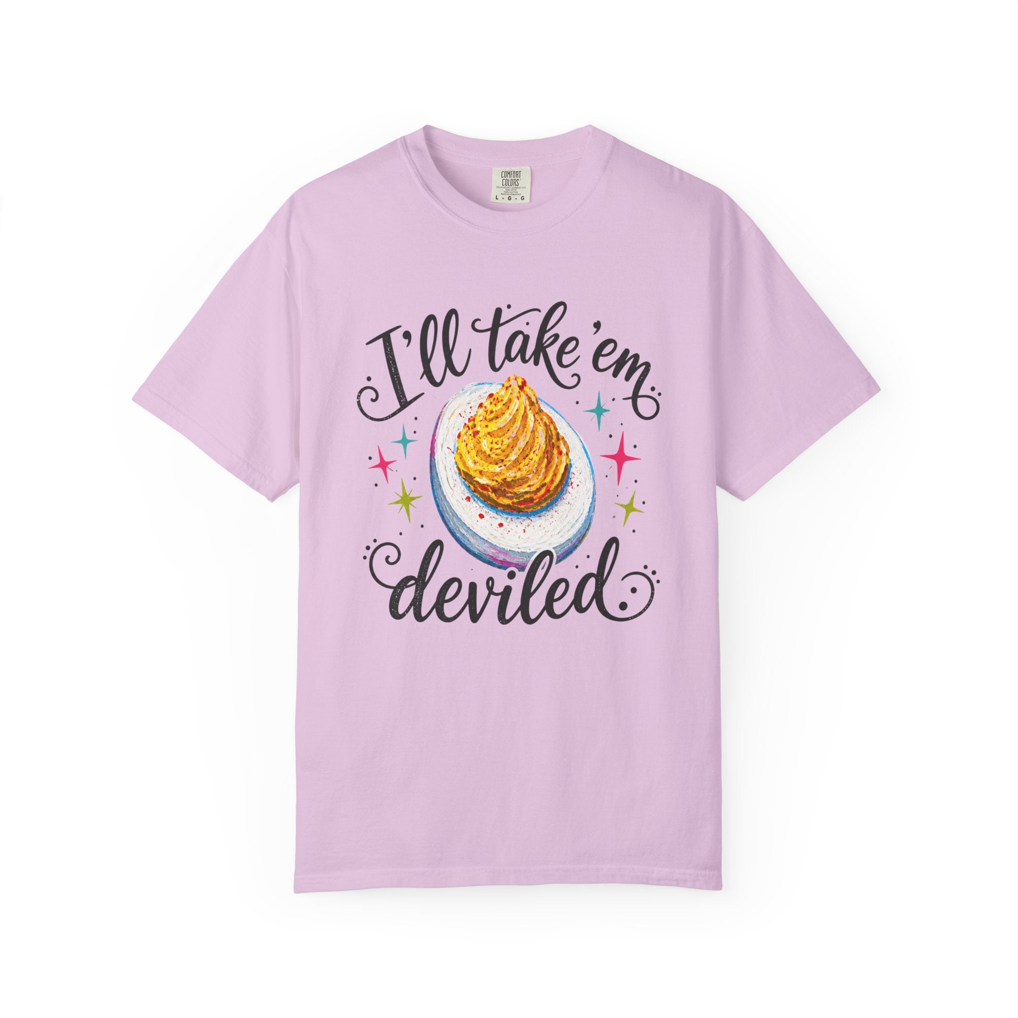 I'll Take 'Em Deviled T-Shirt | Colorful Deviled Egg Graphic Tee