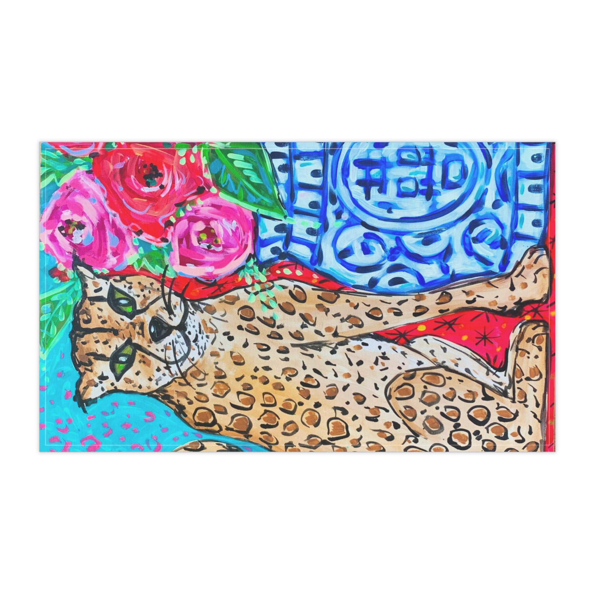 Leopard and Ginger Jar Tea Towel