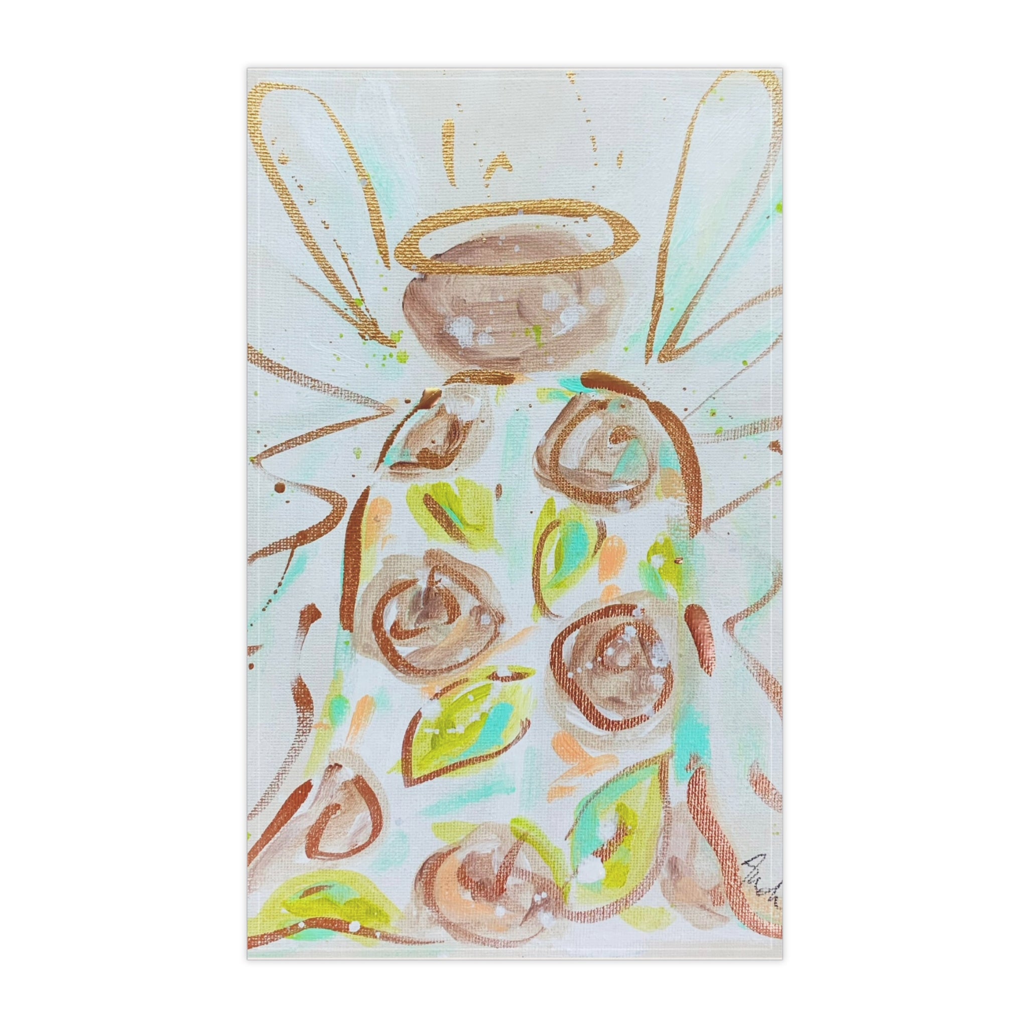 White Roses Anger Tea Towel