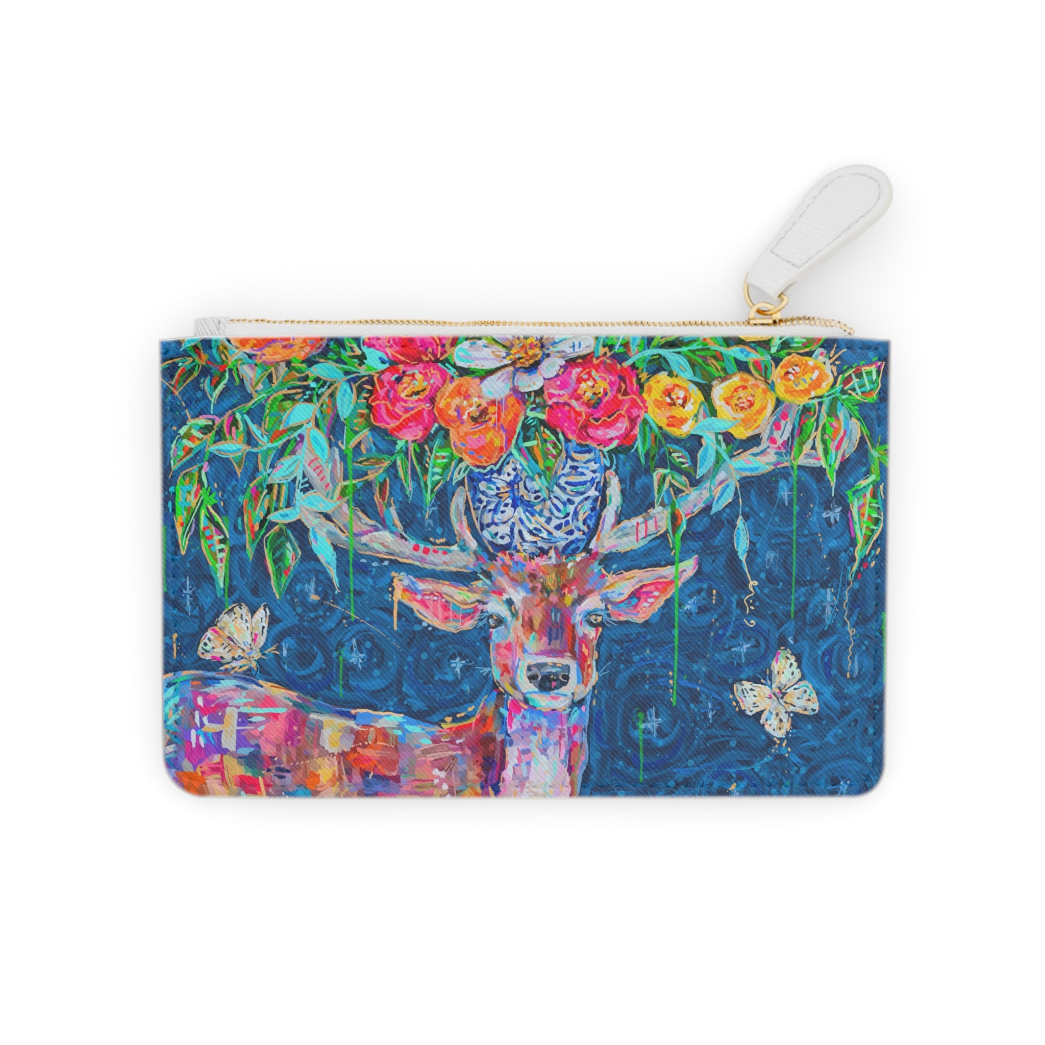 Deer and Bouquet Mini Clutch Bag