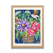 Load image into Gallery viewer, Leopard Floral Vase with Butterfly Reproduction Print