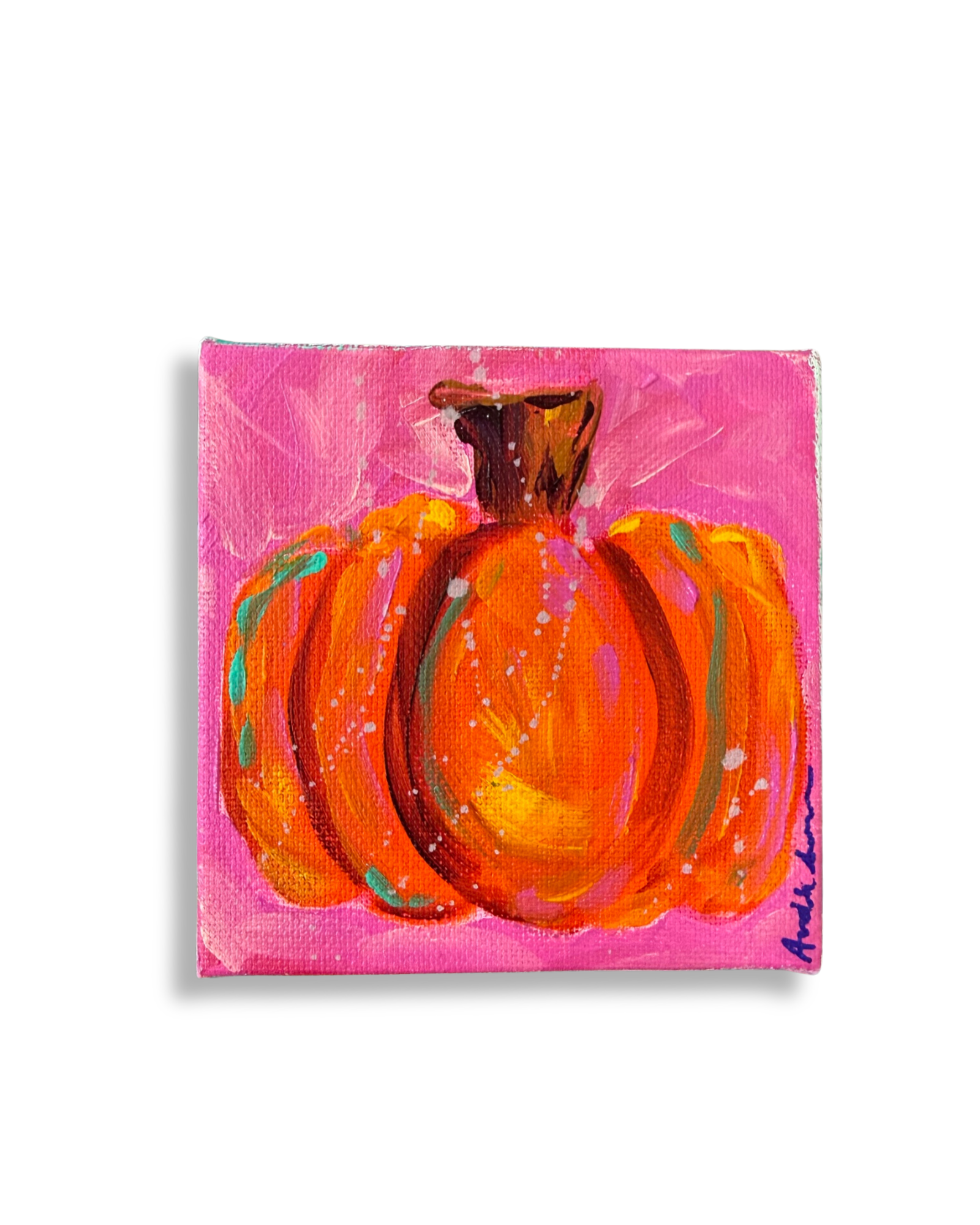 Pumpkin Original Painting | Whimsical Fall Halloween Home Decor Art