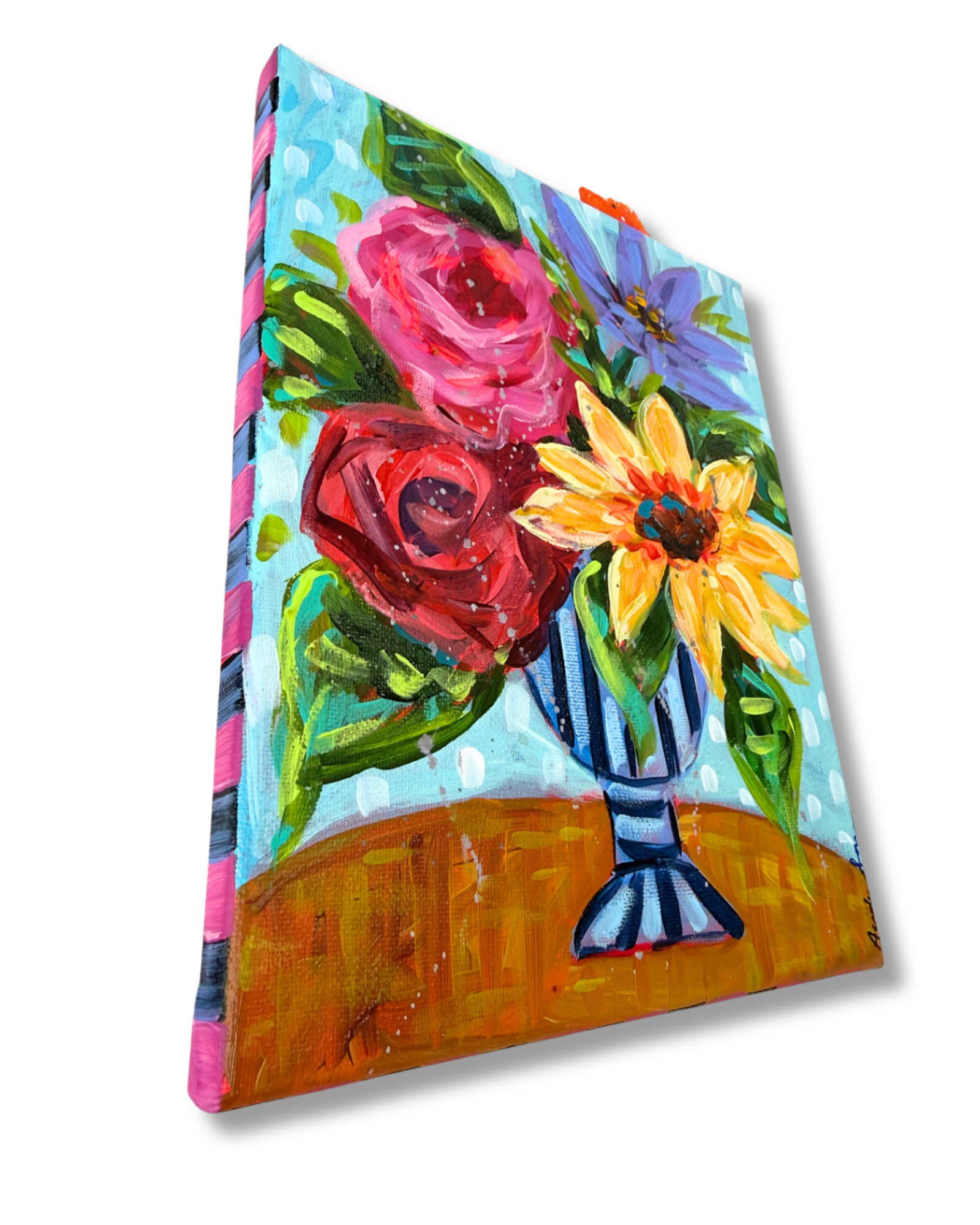 Floral Bouquet Original 8x10 Painting | Whimsical Home Decor Art