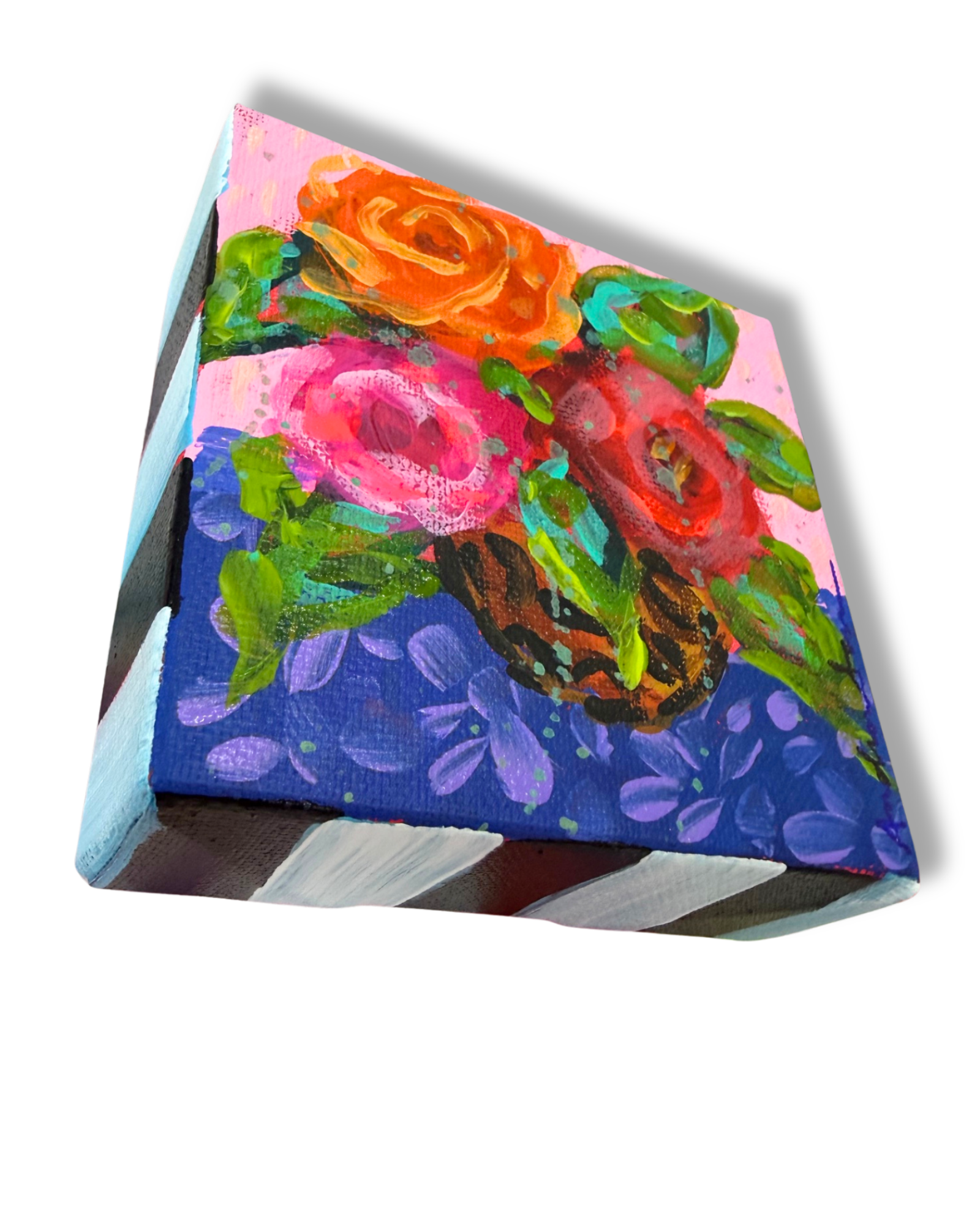 Floral Bouquet 4x4 Original Painting | Whimsical Home Decor Art