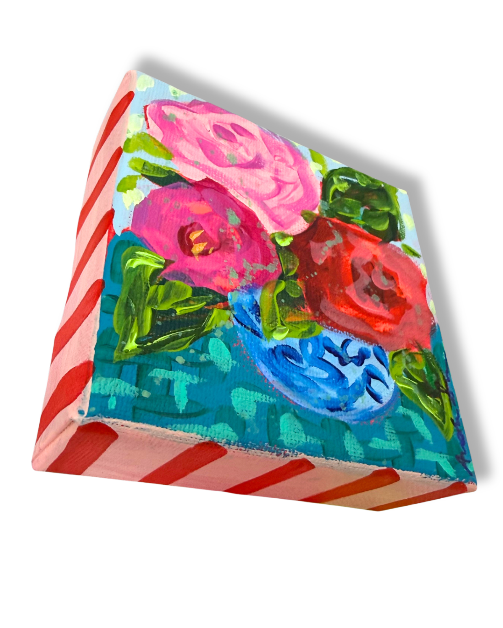 Floral Bouquet 4x4 Original Painting | Whimsical Home Decor Art