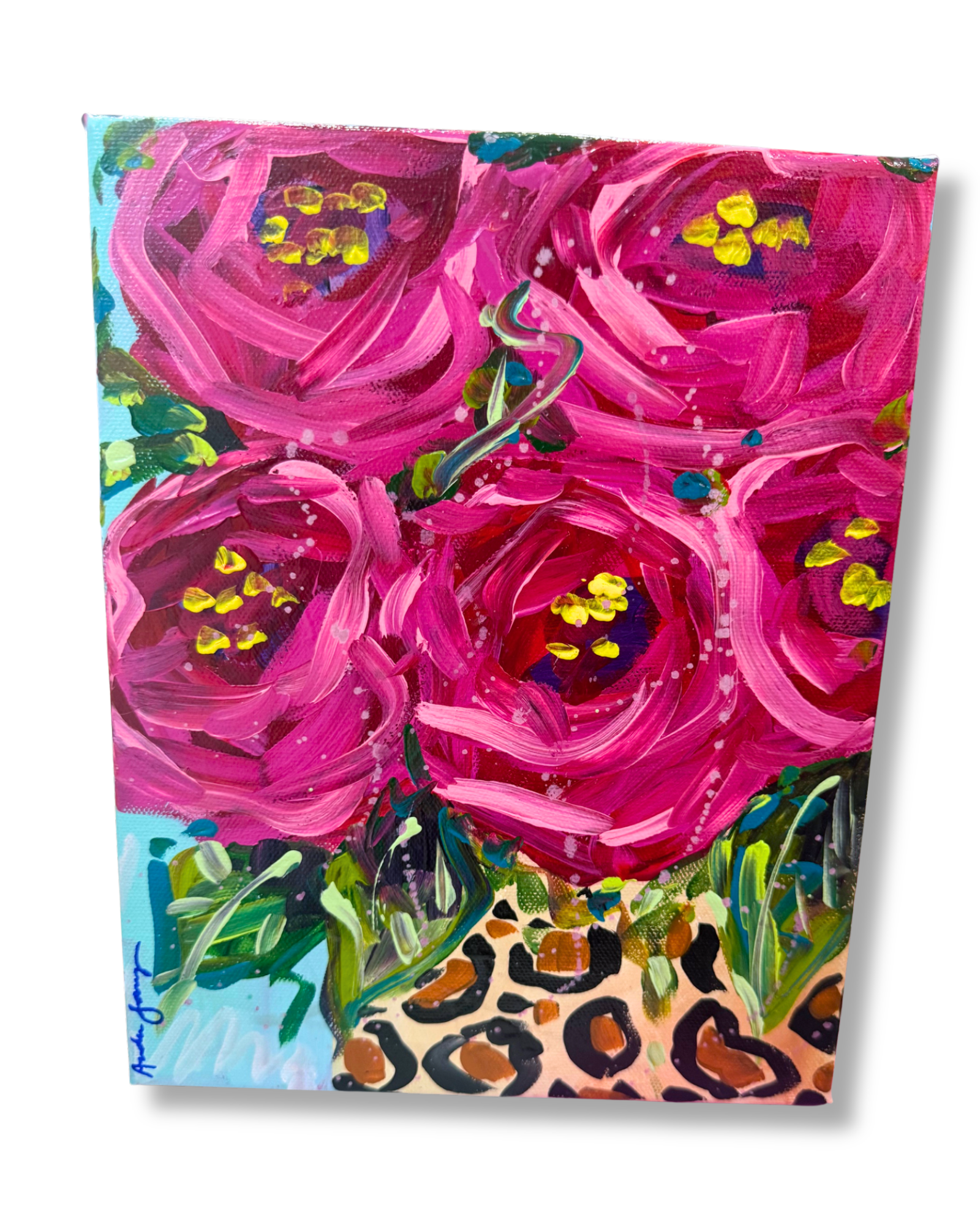 Floral Bouquet Original 8x10 Painting | Whimsical Home Decor Art