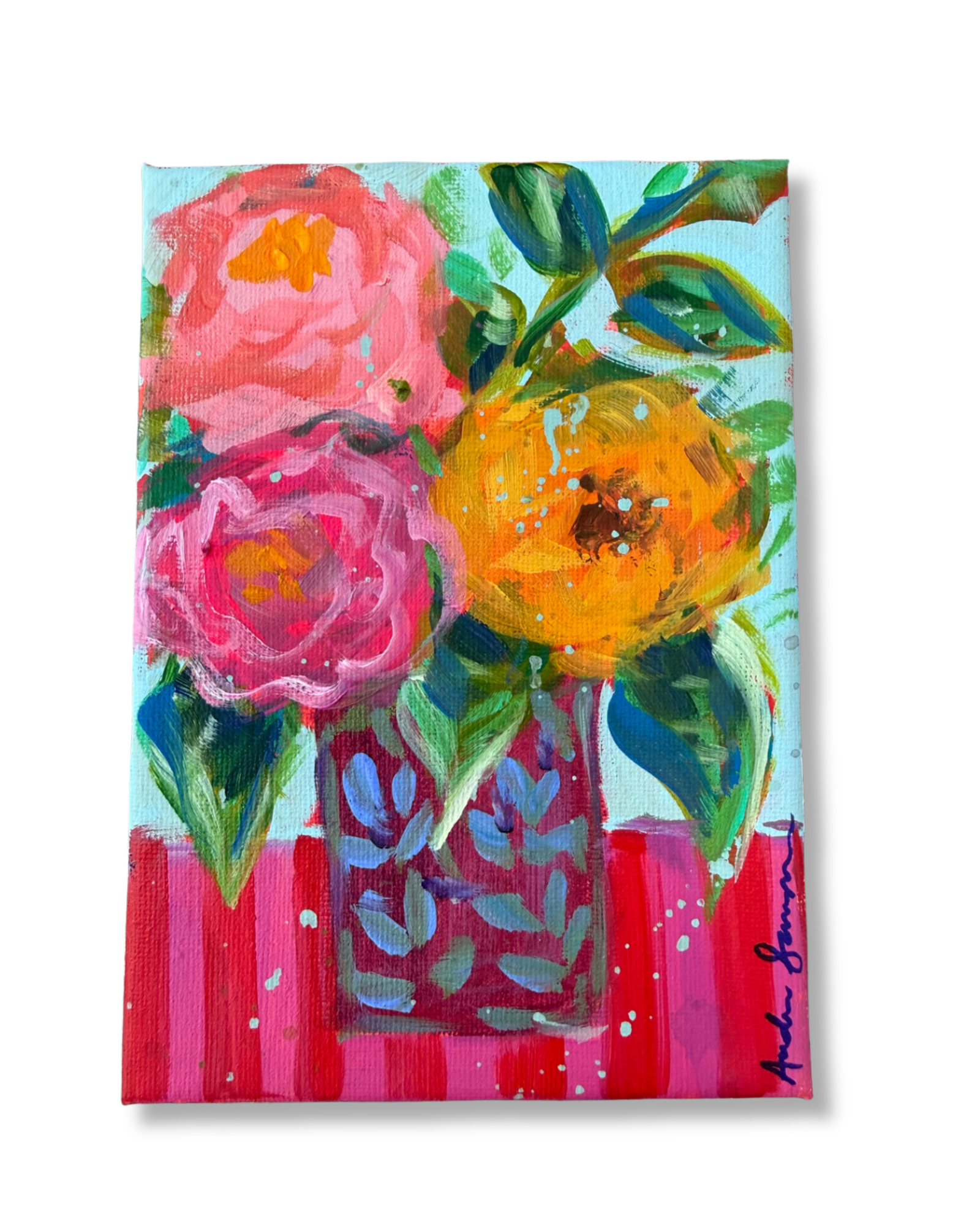 Floral Bouquet Original Painting | Whimsical Home Decor Art