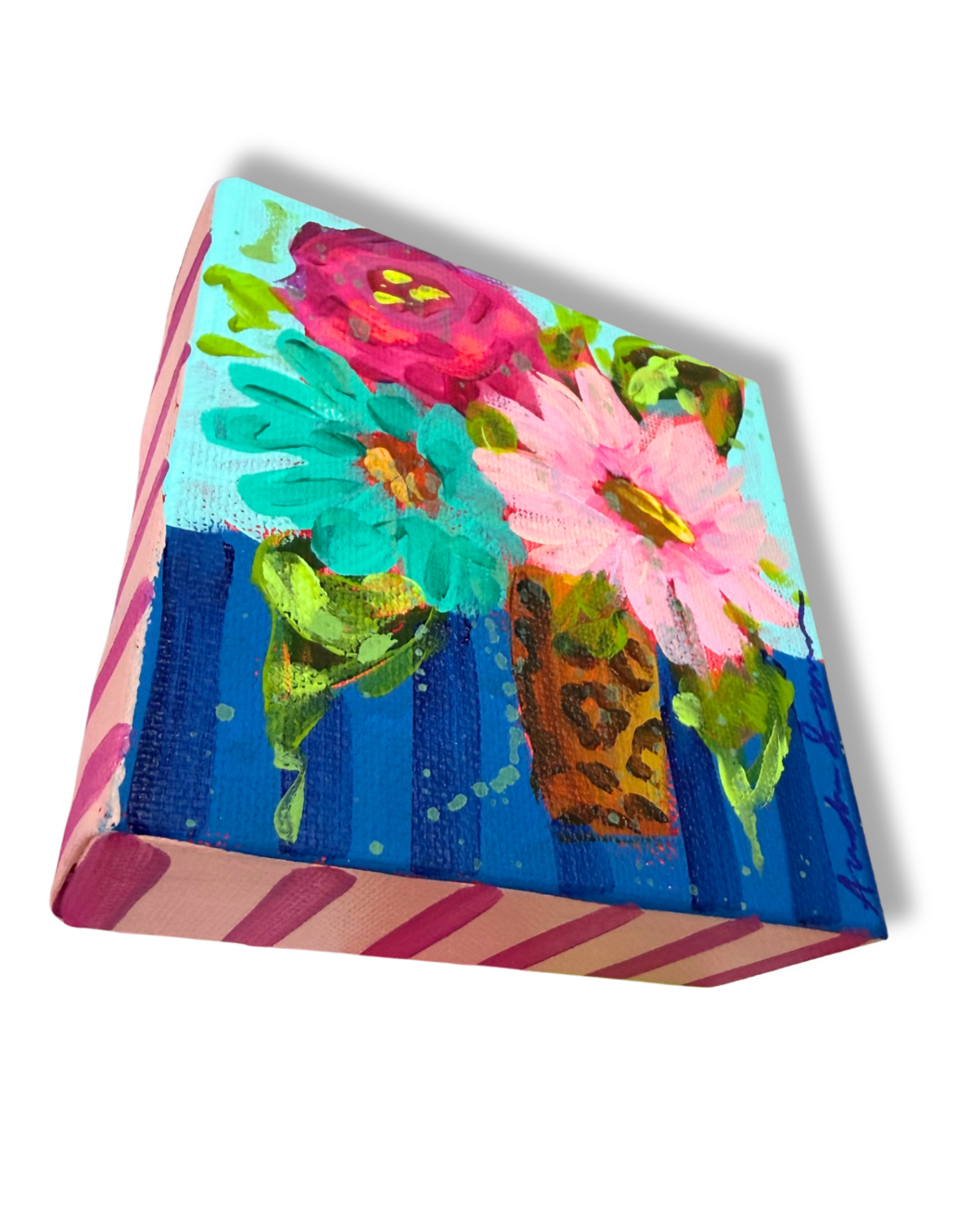 Floral Bouquet 4x4 Original Painting | Whimsical Home Decor Art