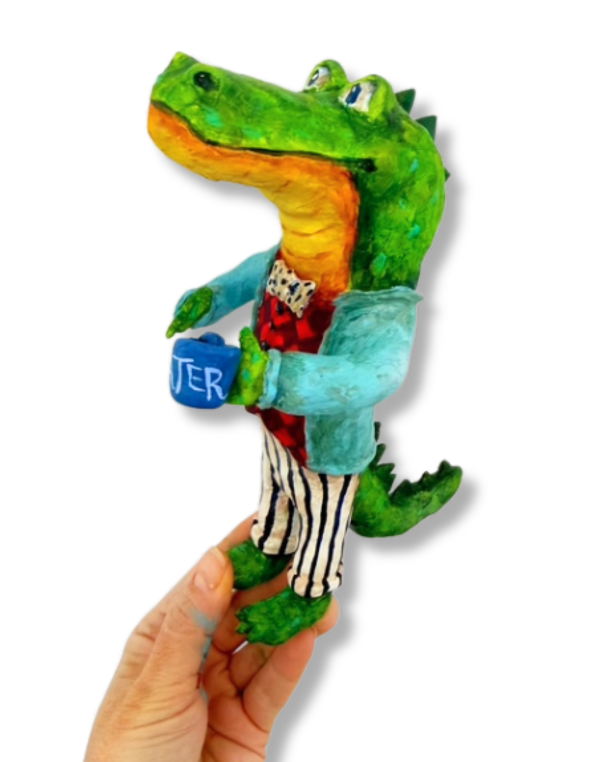 Gerard the Gator – Hand Sculpted Alligator Art Figure, One of a Kind