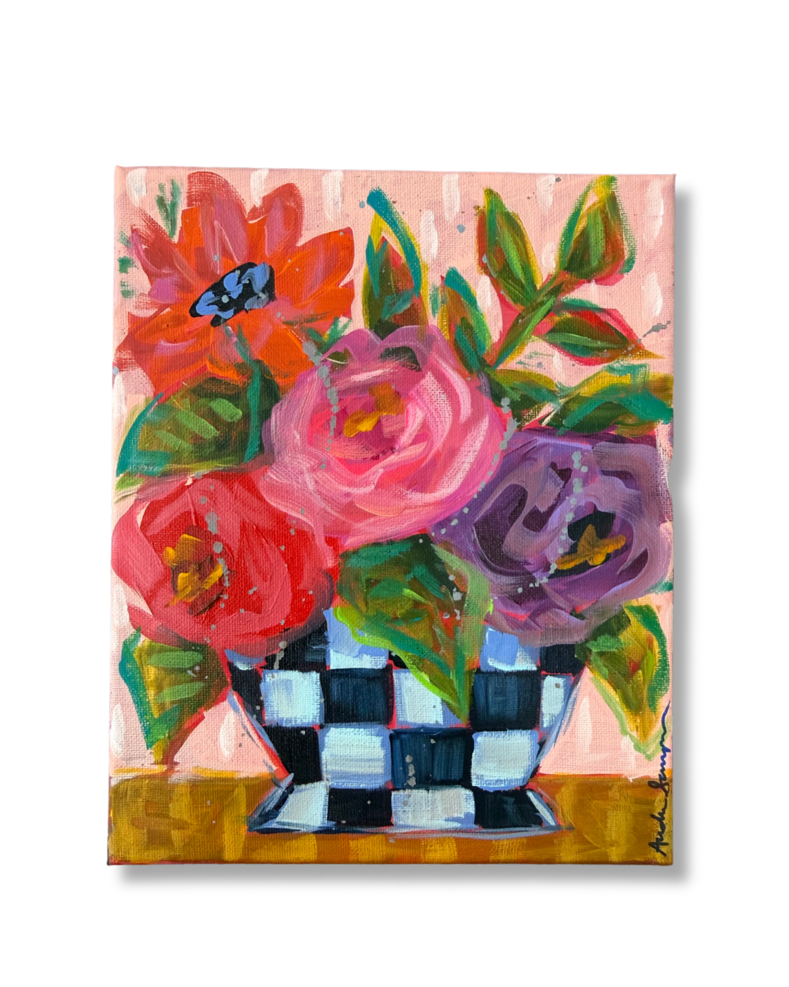 Floral Bouquet Original Painting | Whimsical Home Decor Art