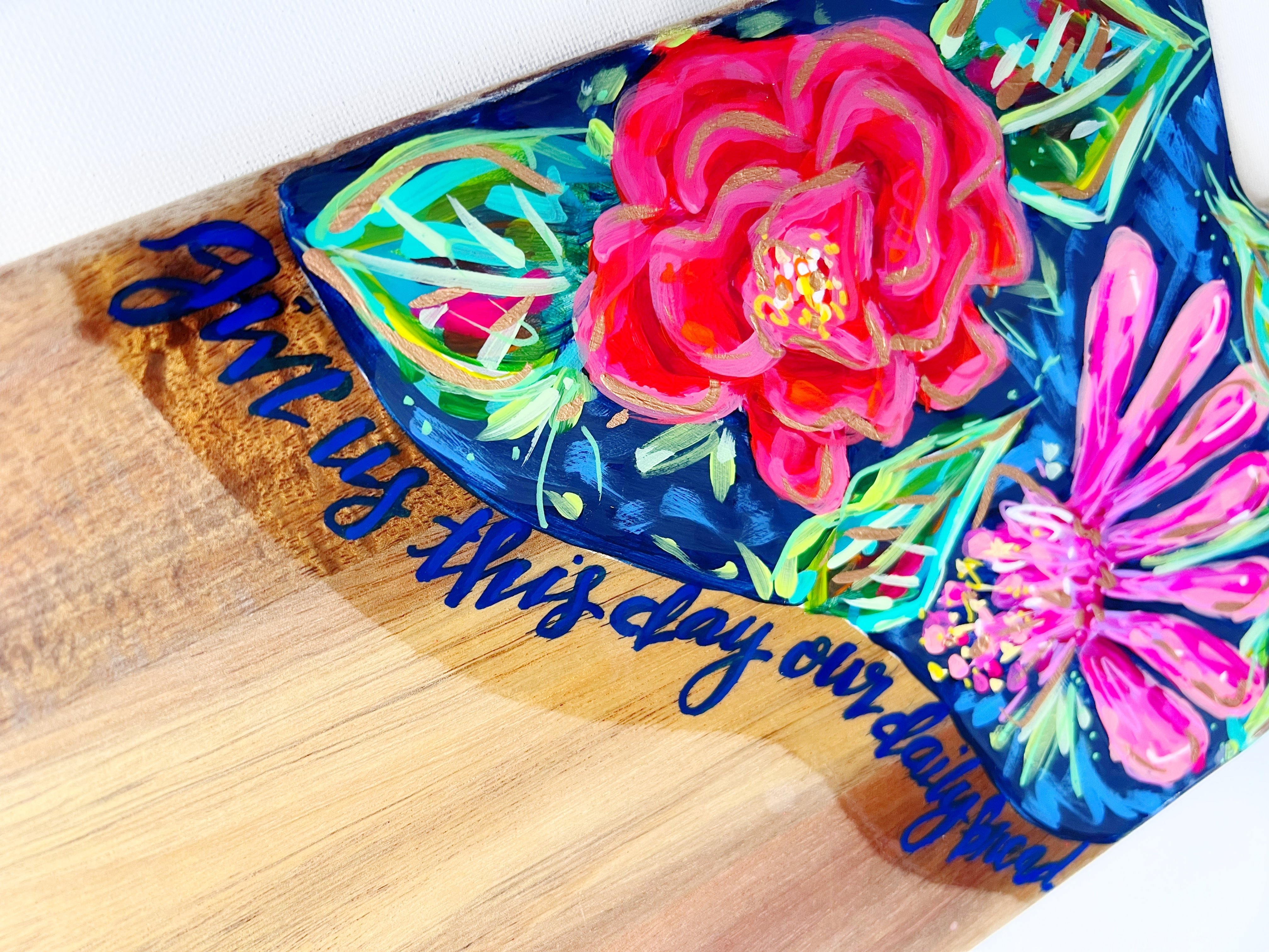 Long Cutting Board - Floral Prayer