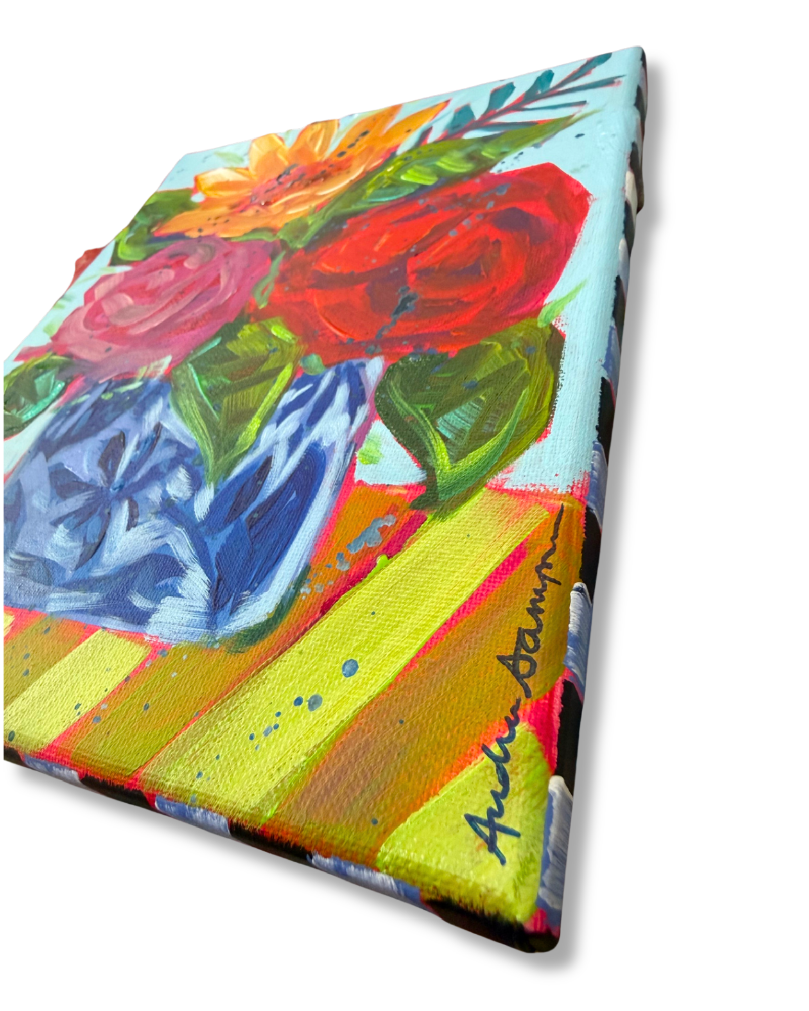Floral Bouquet Original 8x10 Painting | Whimsical Home Decor Art