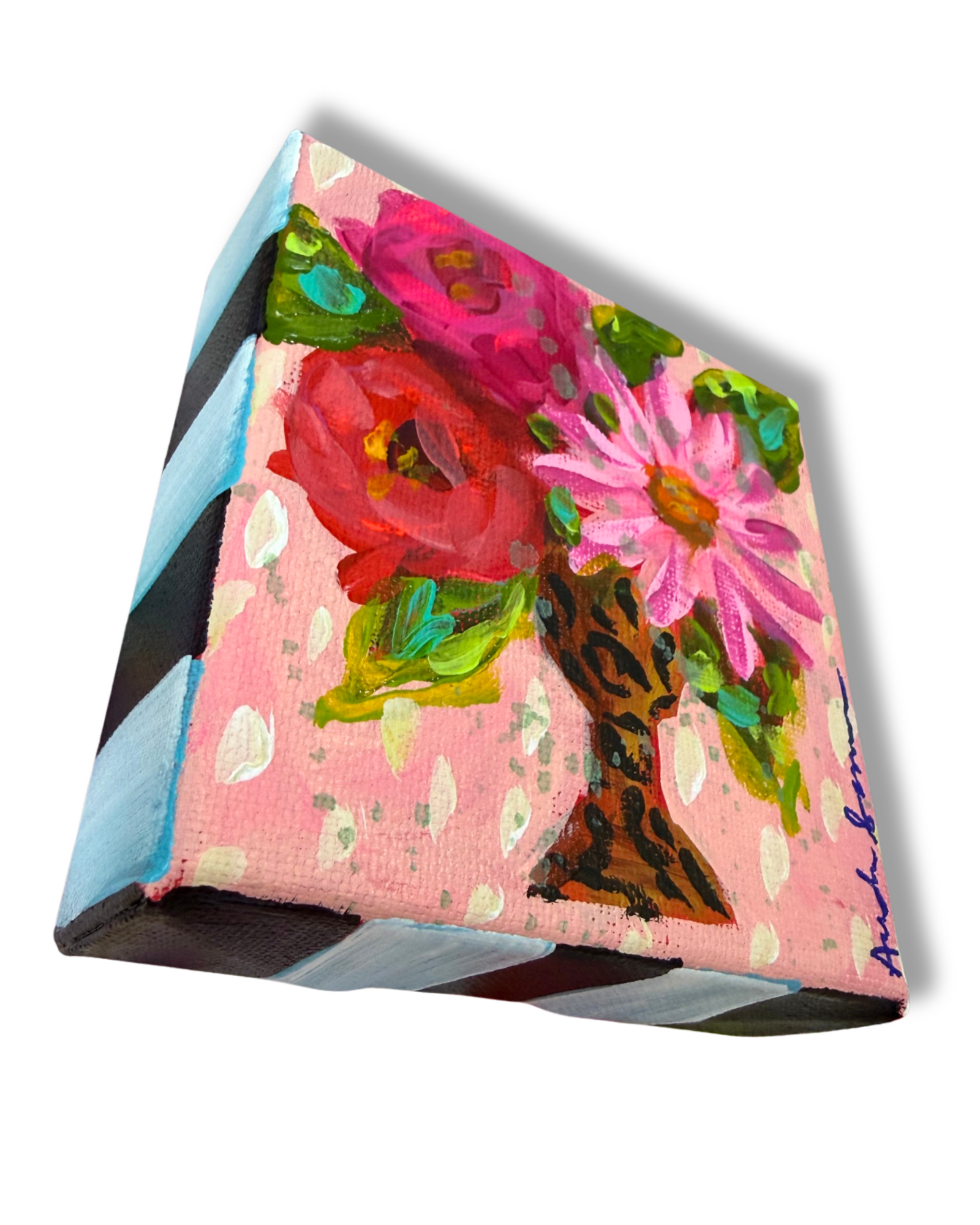 Floral Bouquet 4x4 Original Painting | Whimsical Home Decor Art