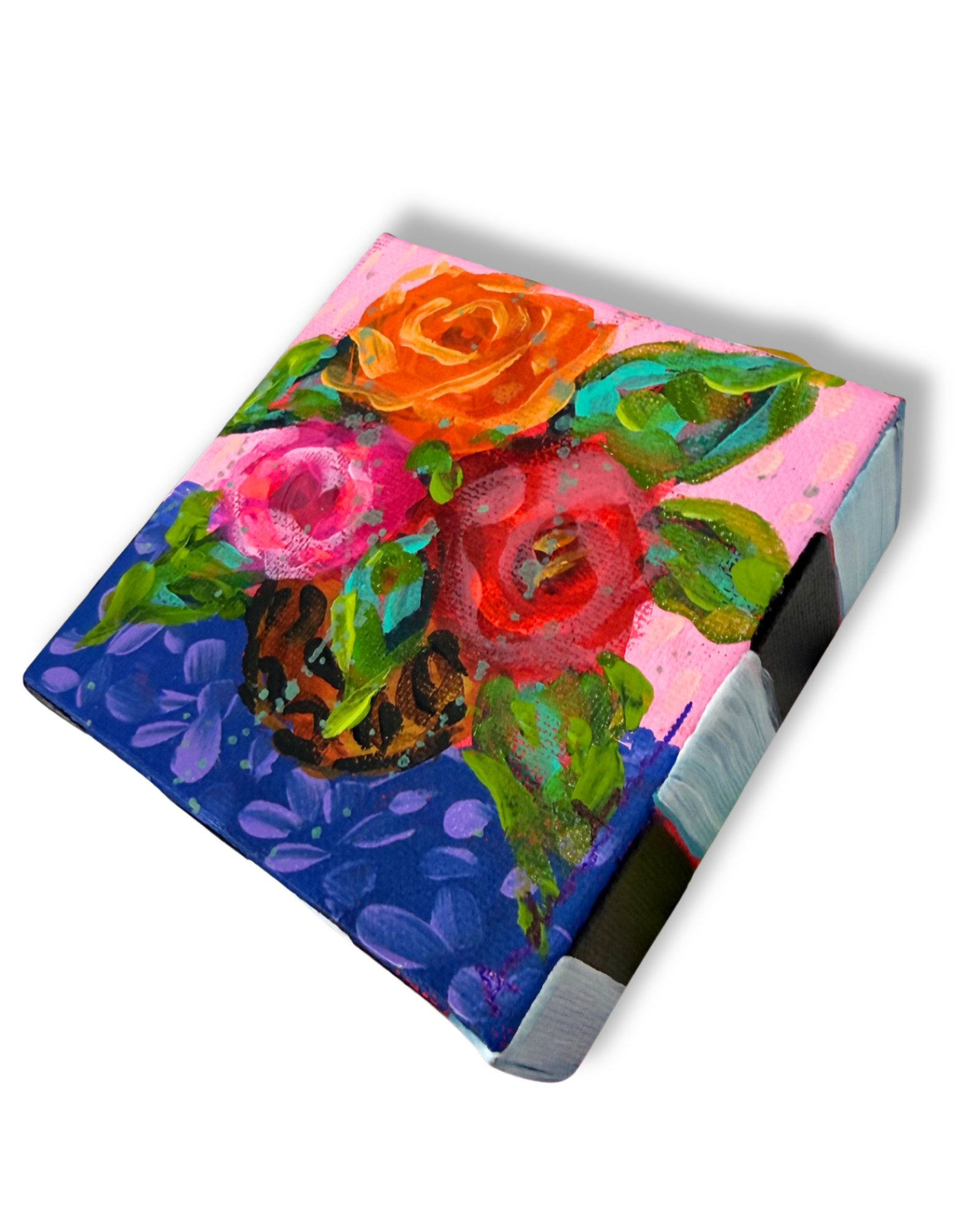 Floral Bouquet 4x4 Original Painting | Whimsical Home Decor Art