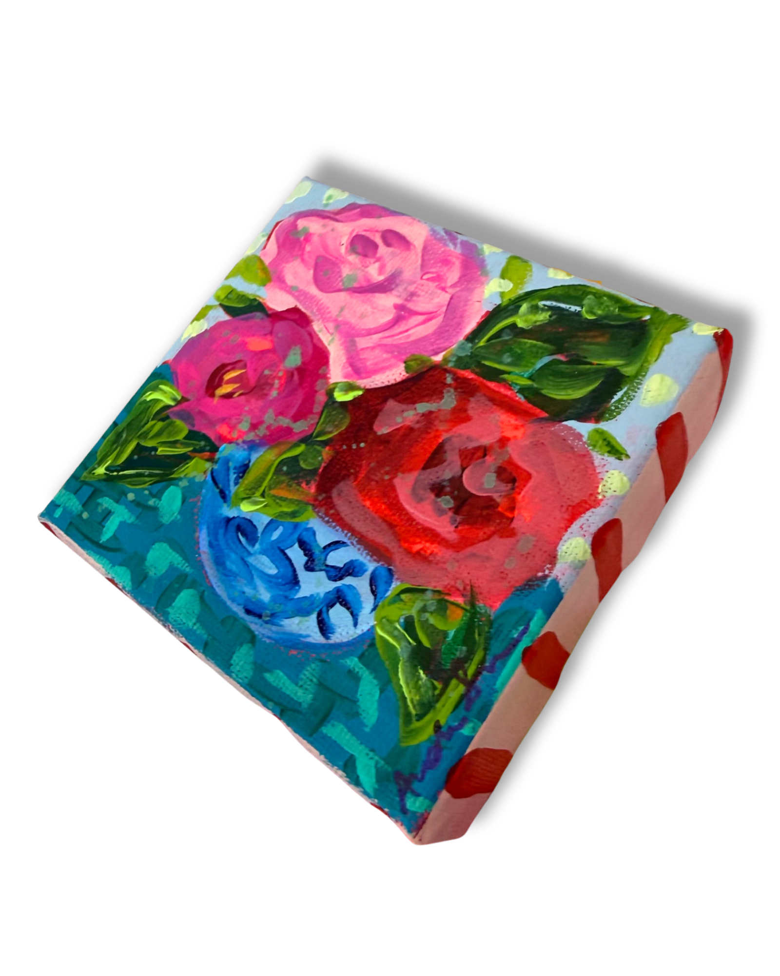 Floral Bouquet 4x4 Original Painting | Whimsical Home Decor Art
