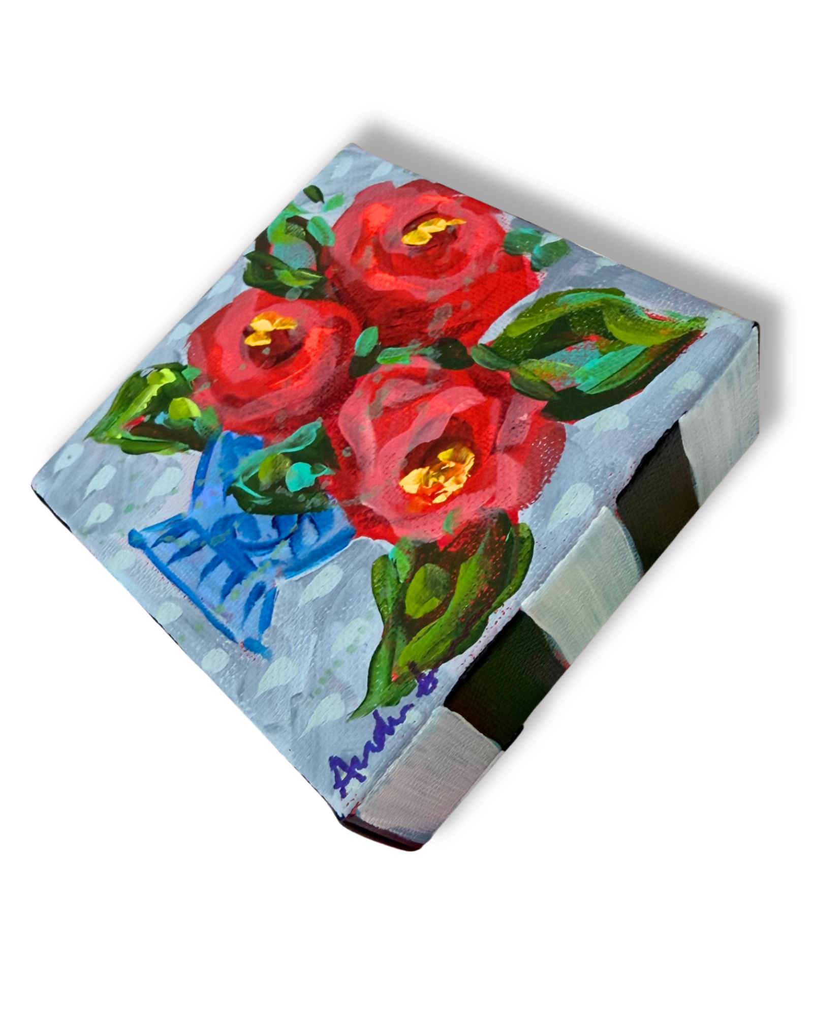 Floral Bouquet 4x4 Original Painting | Whimsical Home Decor Art
