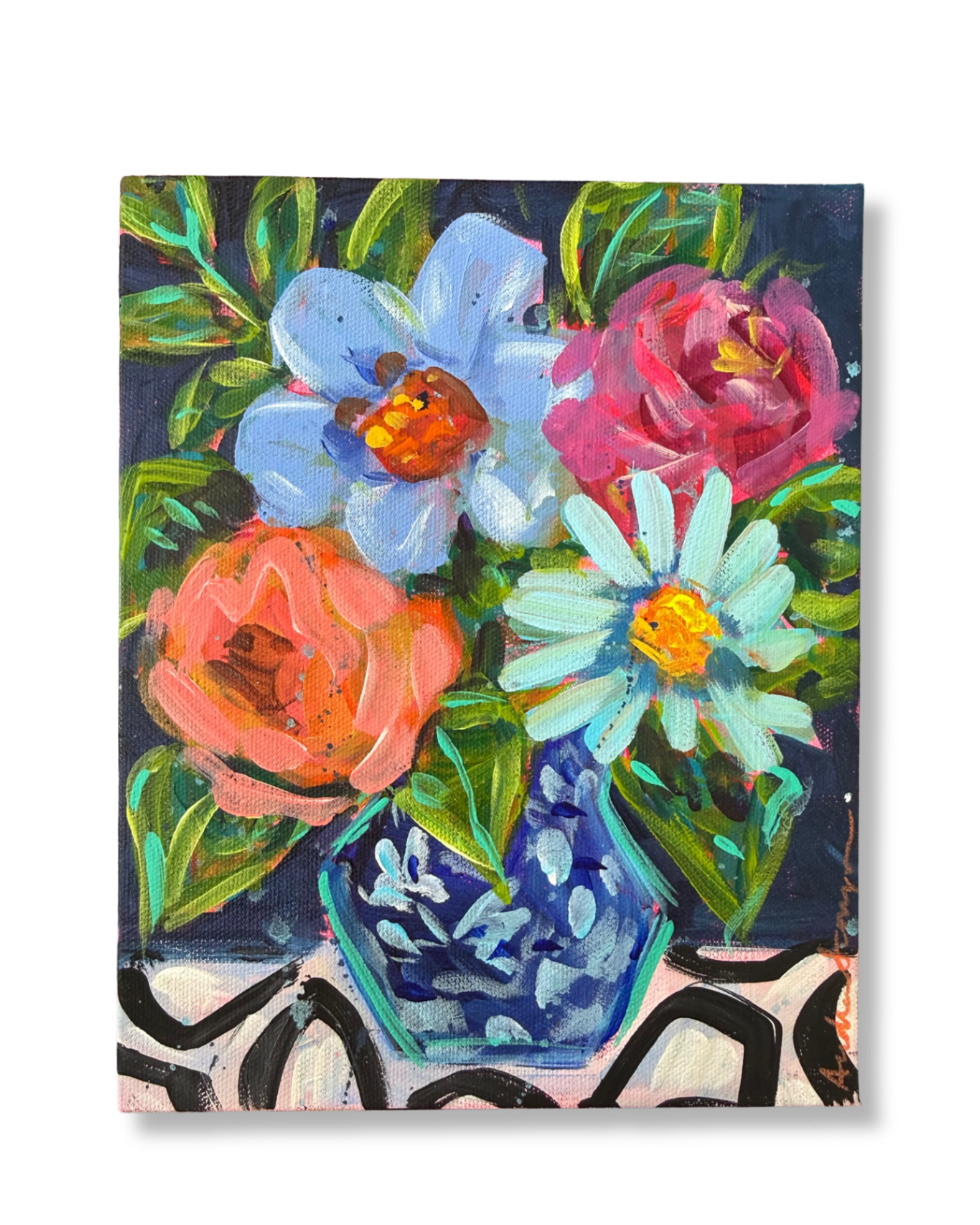 Floral Bouquet Original Painting | Whimsical Home Decor Art
