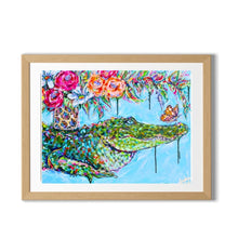 Load image into Gallery viewer, Alligator with Bouquet Reproduction Print