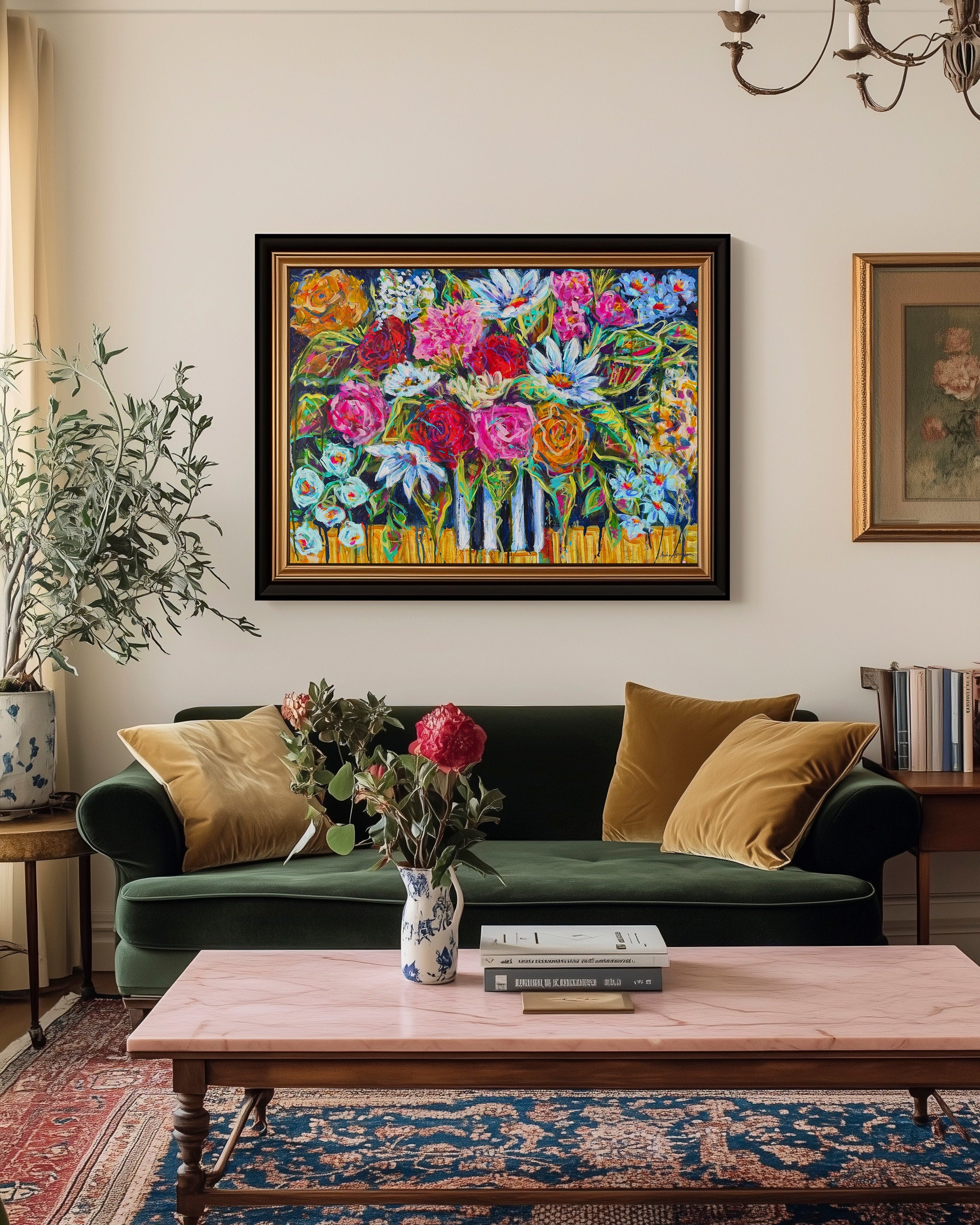 500 Miles Floral Print | Maximalist Flower Art by Audra Sampson