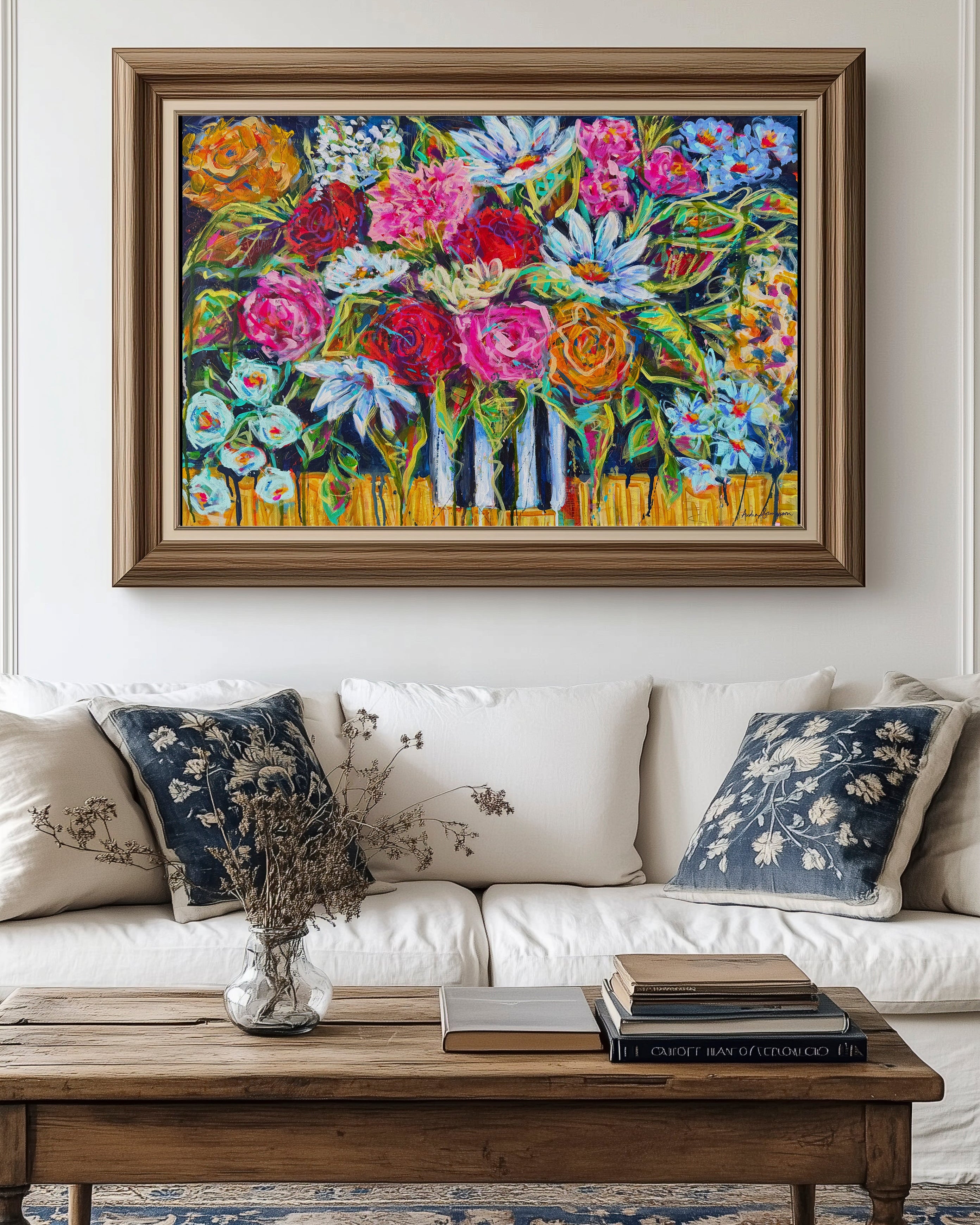 500 Miles Floral Print | Maximalist Flower Art by Audra Sampson