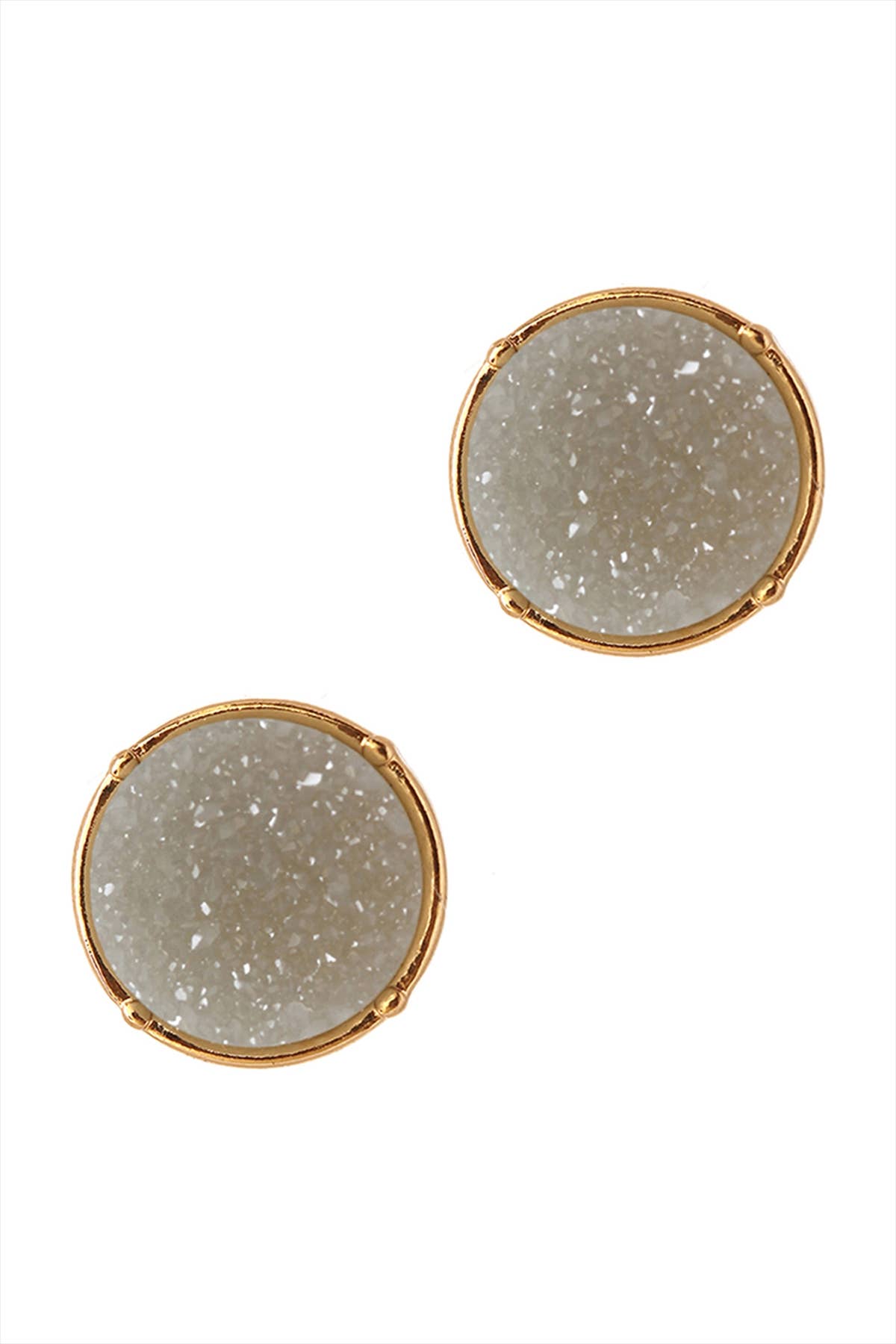 FE1921 - DRUZY ROUND POST EARRINGS: TEAL