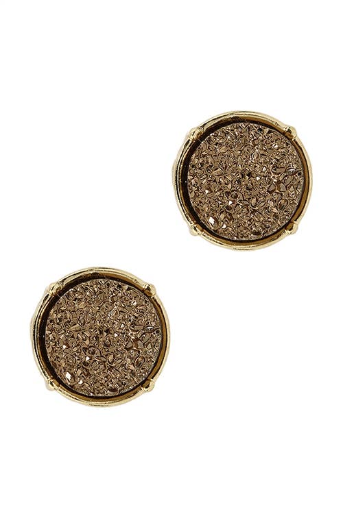 FE1921 - DRUZY ROUND POST EARRINGS: Blue