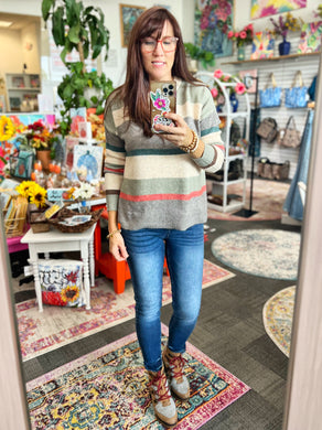 Cozy Striped Contrast Sweater