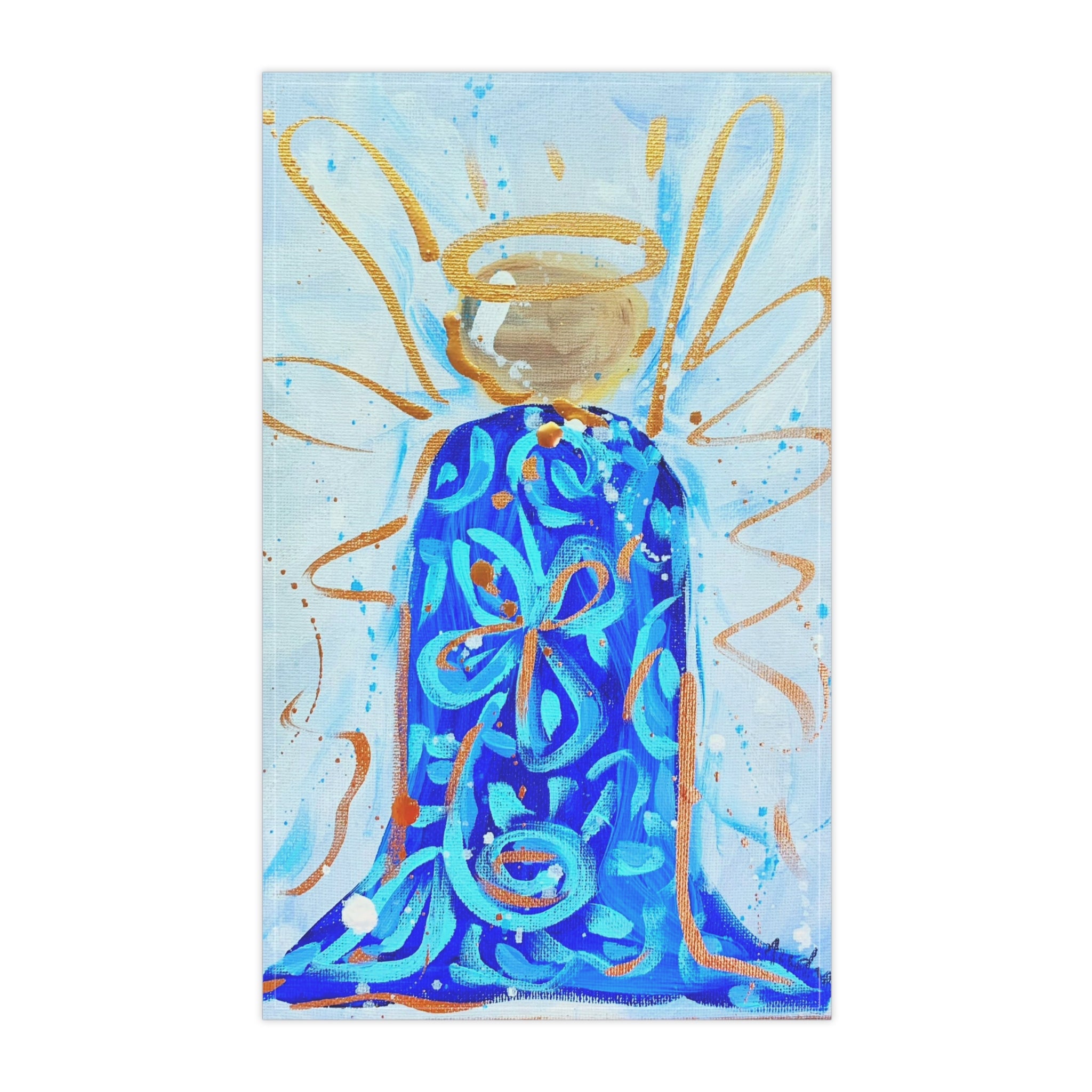 Blue and White Angel Tea Towel