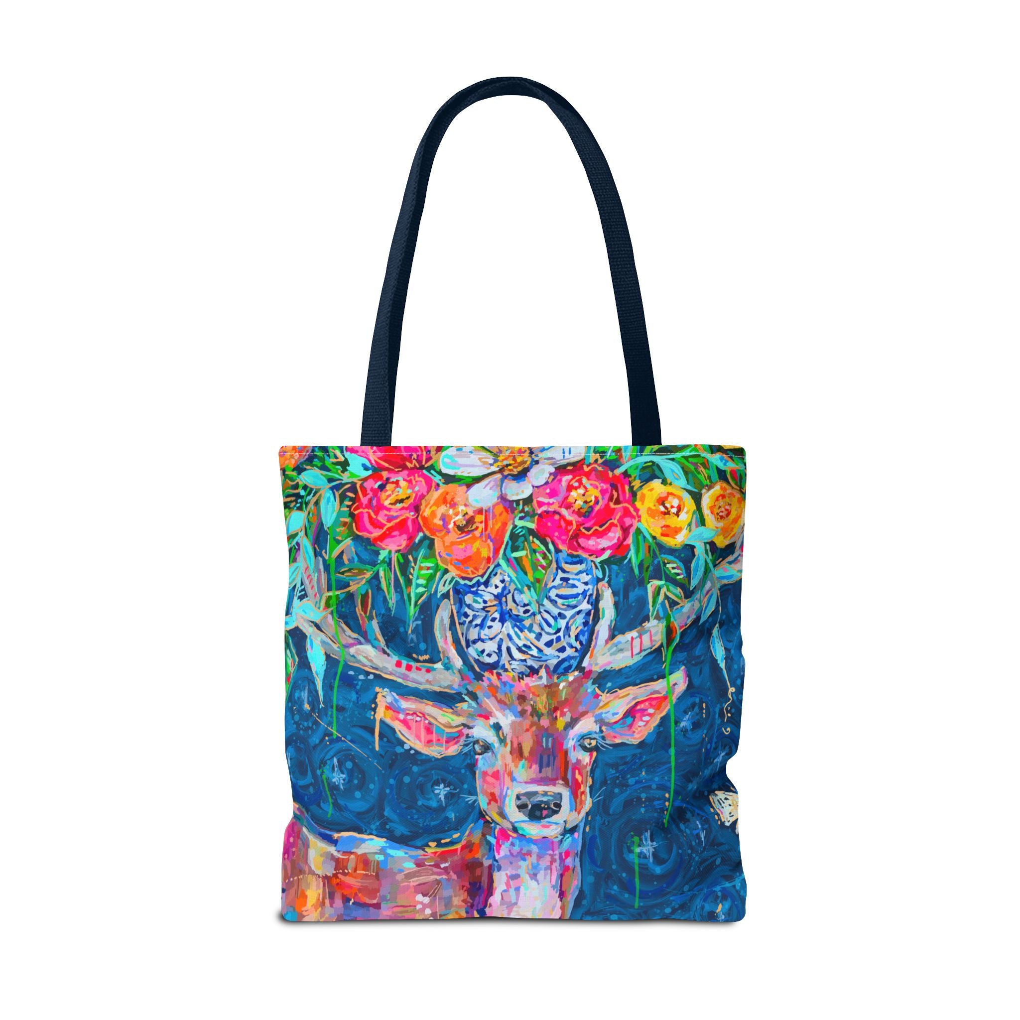 Deer and Bouquet Tote Bag