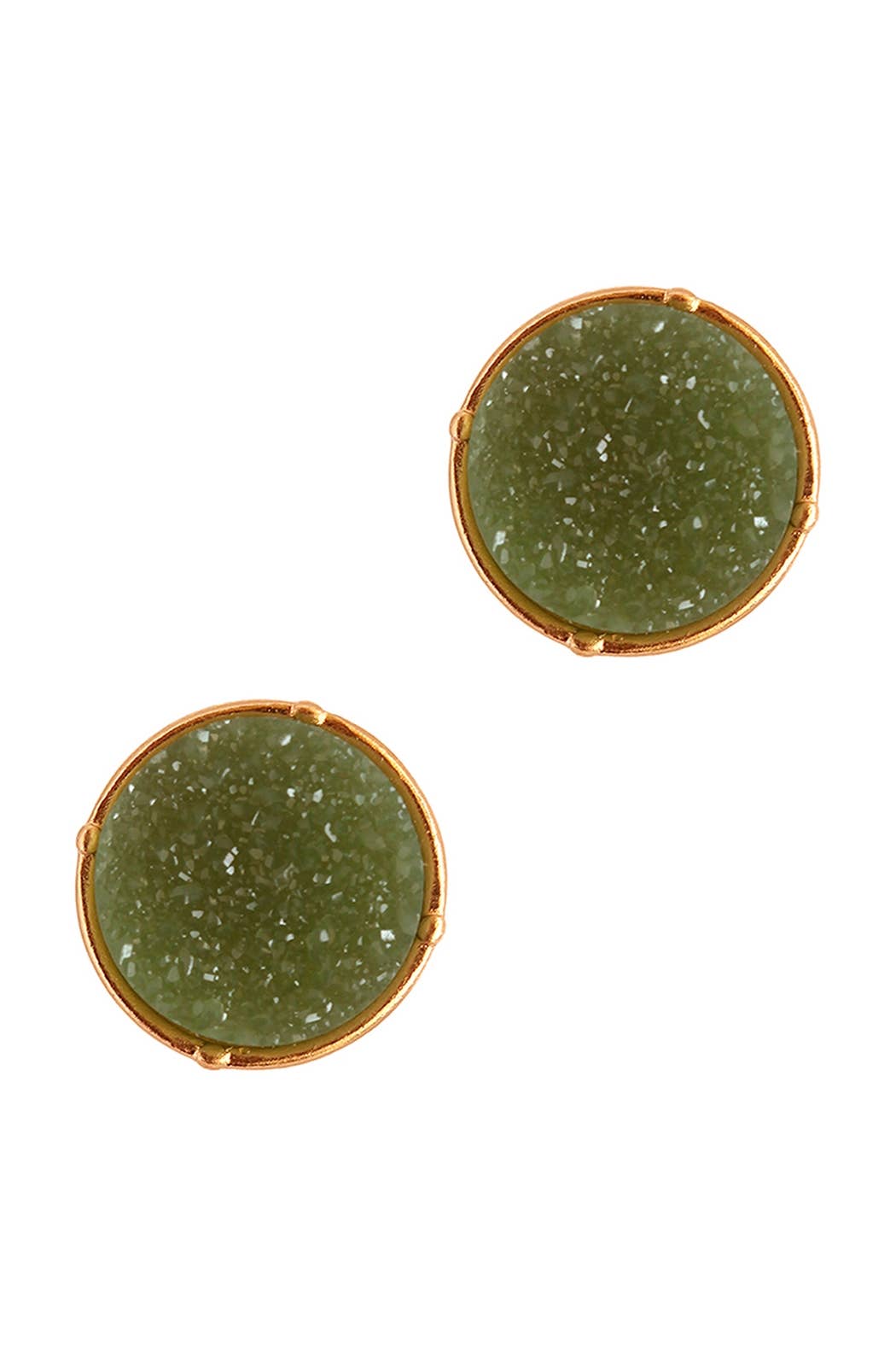 FE1921 - DRUZY ROUND POST EARRINGS: IVORY