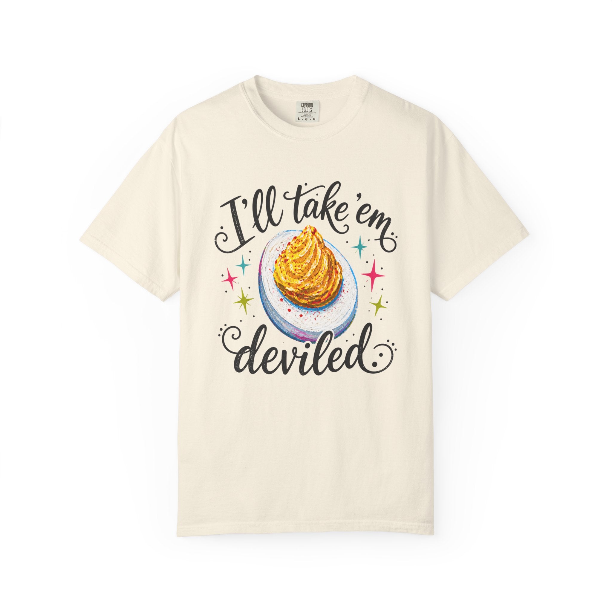 I'll Take 'Em Deviled T-Shirt | Colorful Deviled Egg Graphic Tee