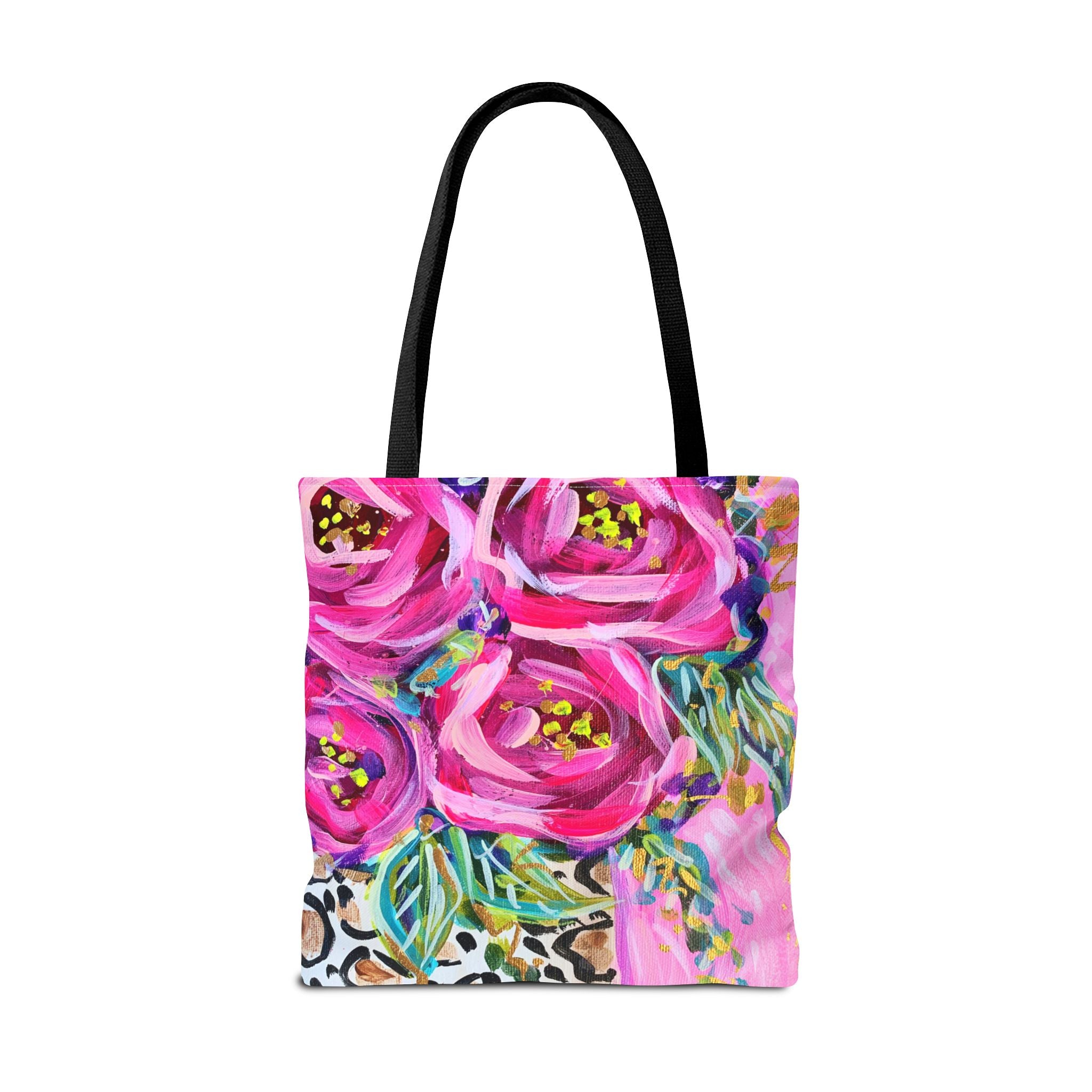 Roses Leopard Vase Tote Bag