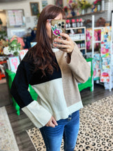 Load image into Gallery viewer, Mock Neck Colorblock Sweater