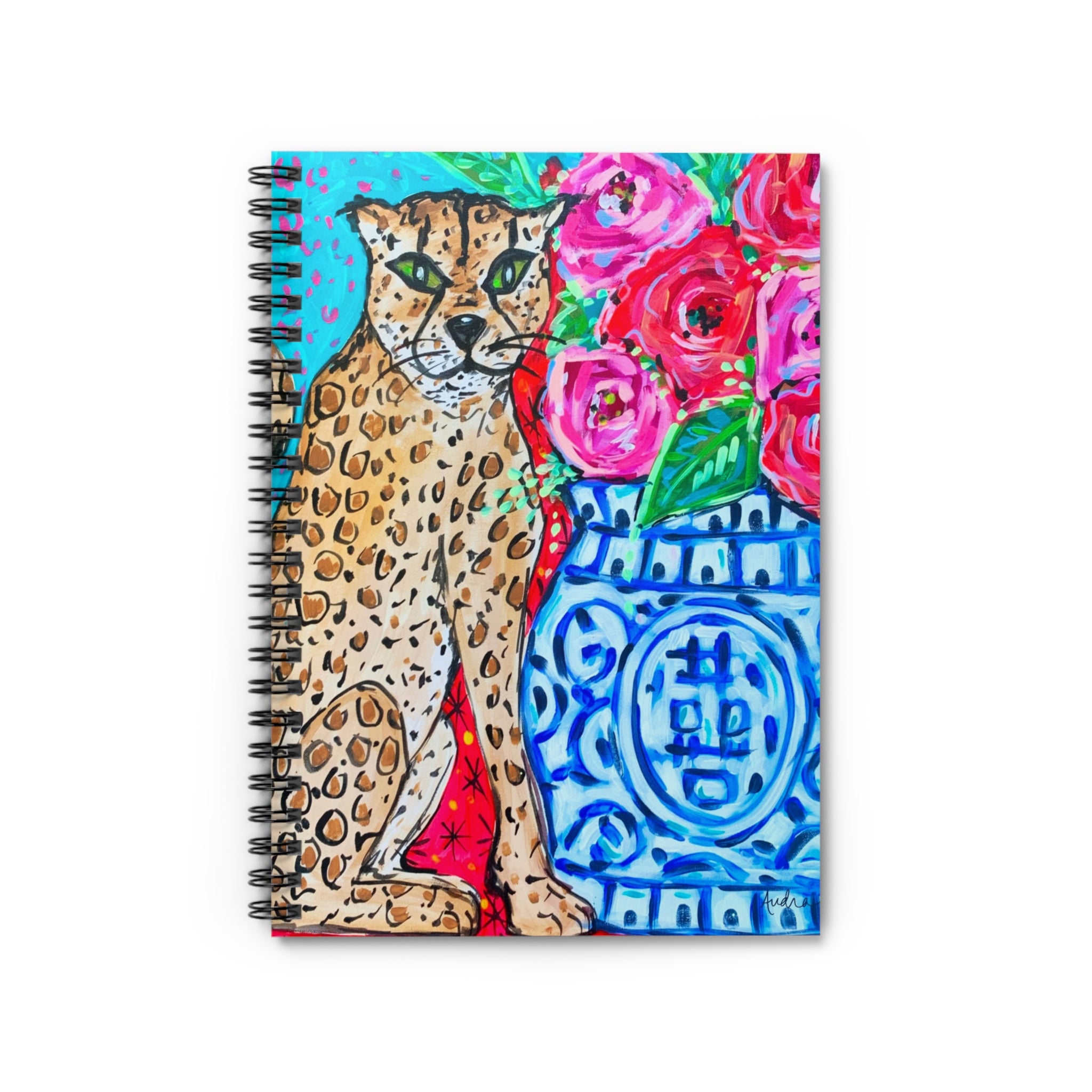 Leopard Ginger Jar Spiral Notebook - Ruled Line