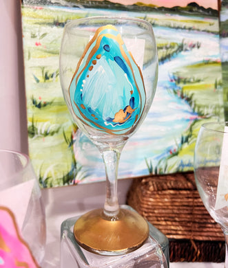 Aqua Oyster Small Wine Glass