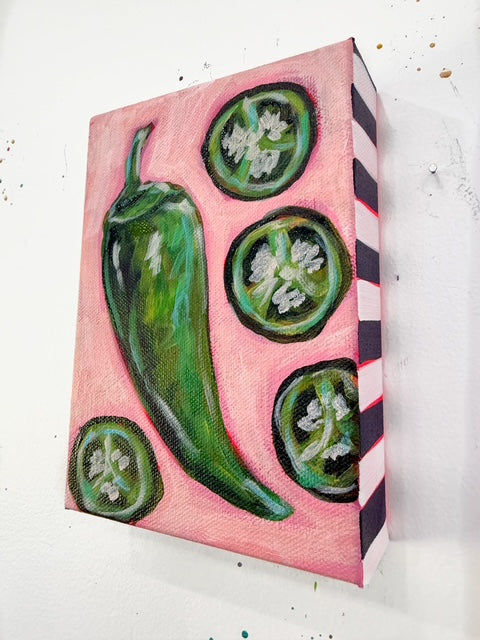 Jalapeno Pepper Original Painting | Whimsical Home Decor Art