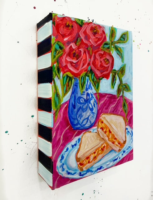 Pimento Cheese Sandwich Original Painting | Whimsical Home Decor Art